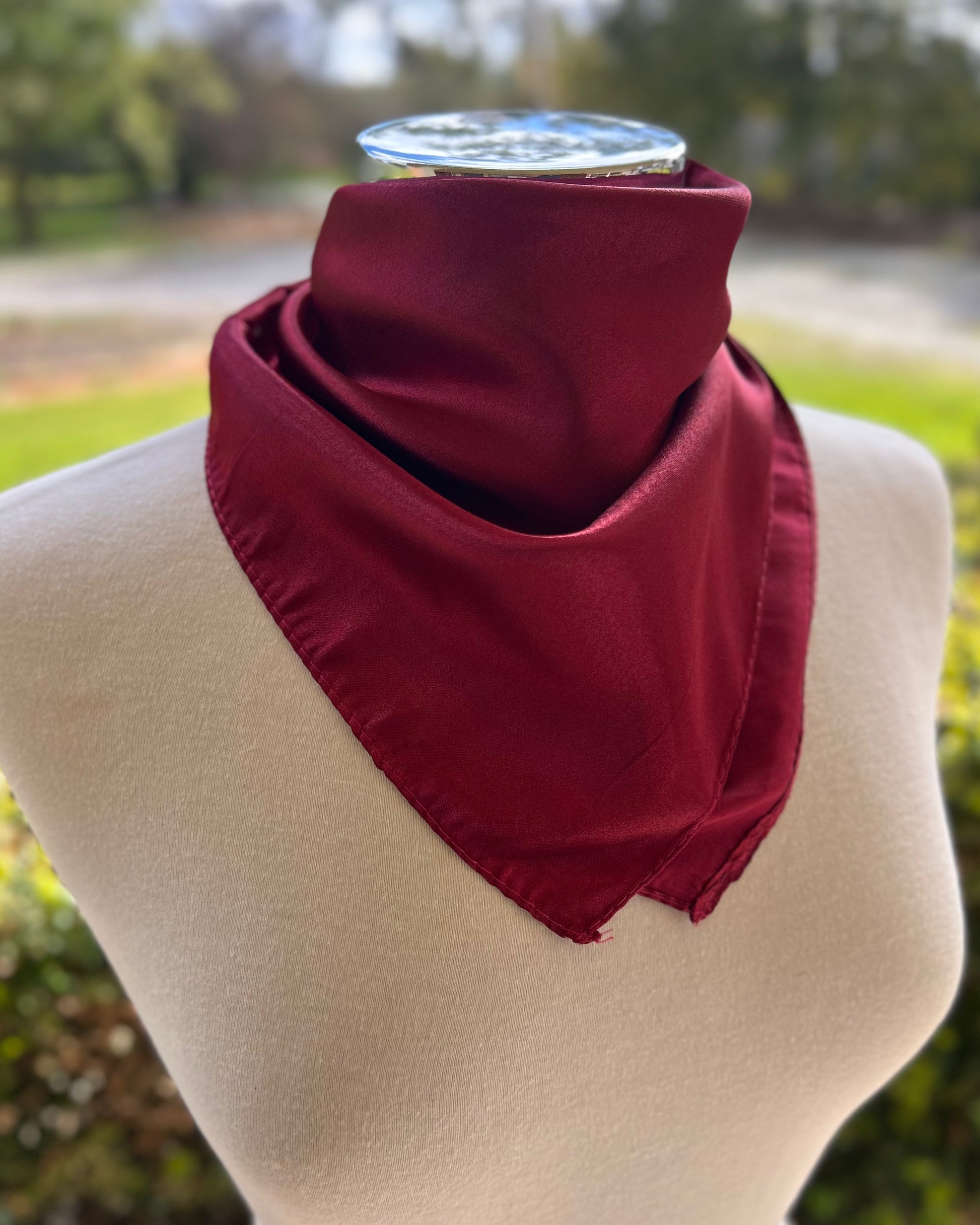 Satin Neck Scarf - Deep Red