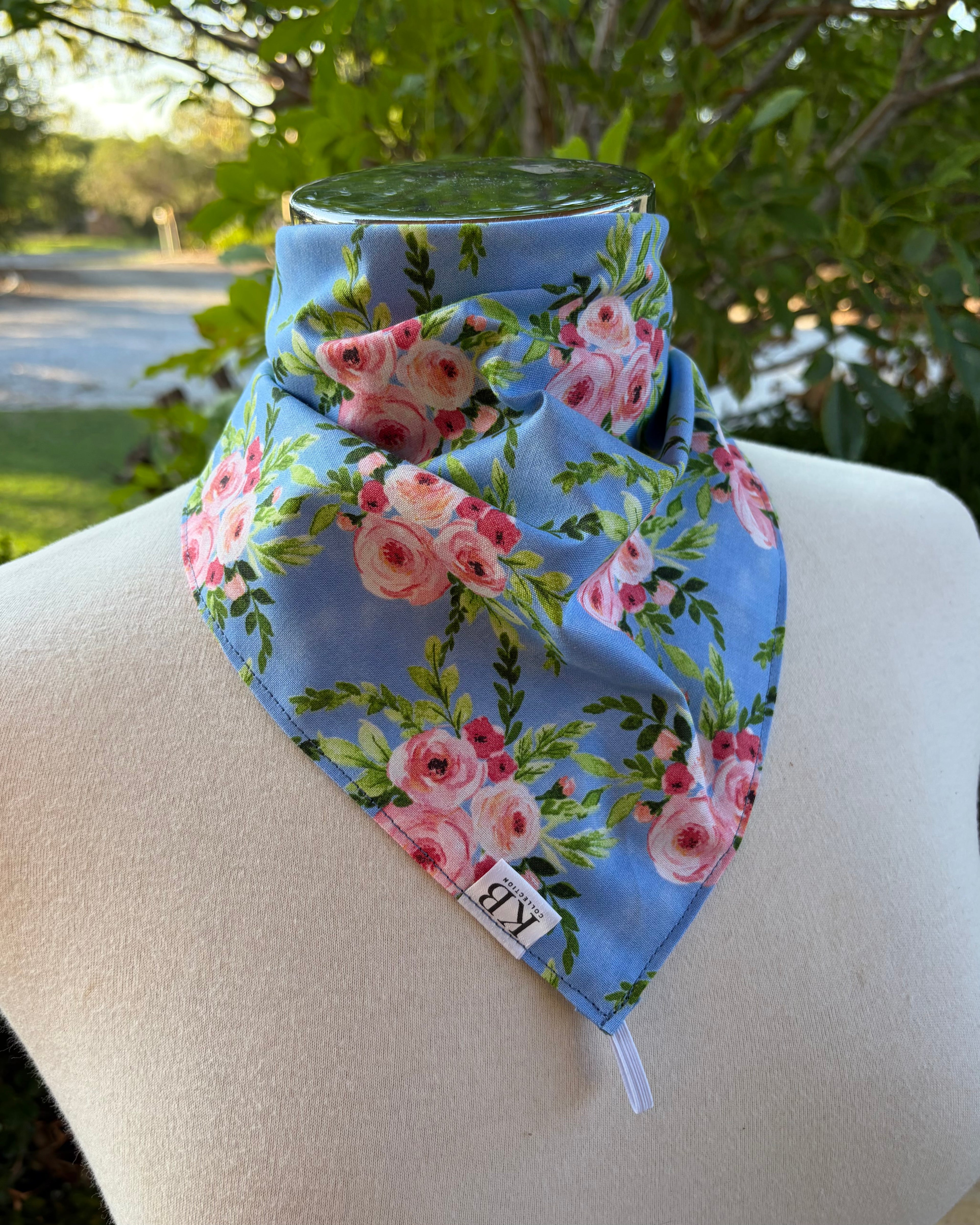 Cotton Neck Scarf - Pink Roses