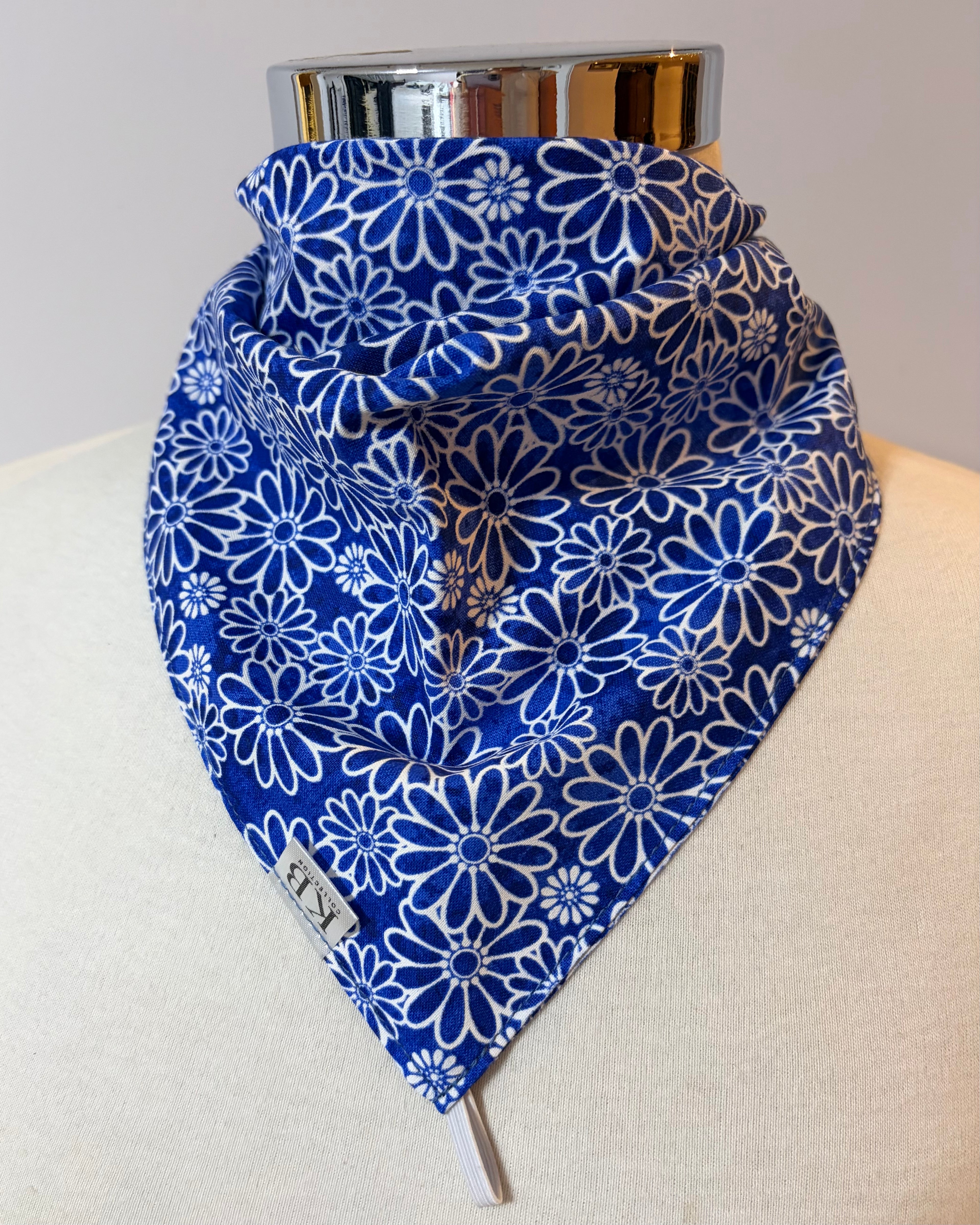 Cotton Neck Scarf - Blue Floral