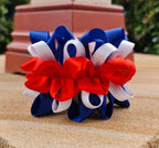 Ribbon Scrunchie - Navy, Red & White