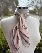 Satin Neck Scarf - Pink Horses