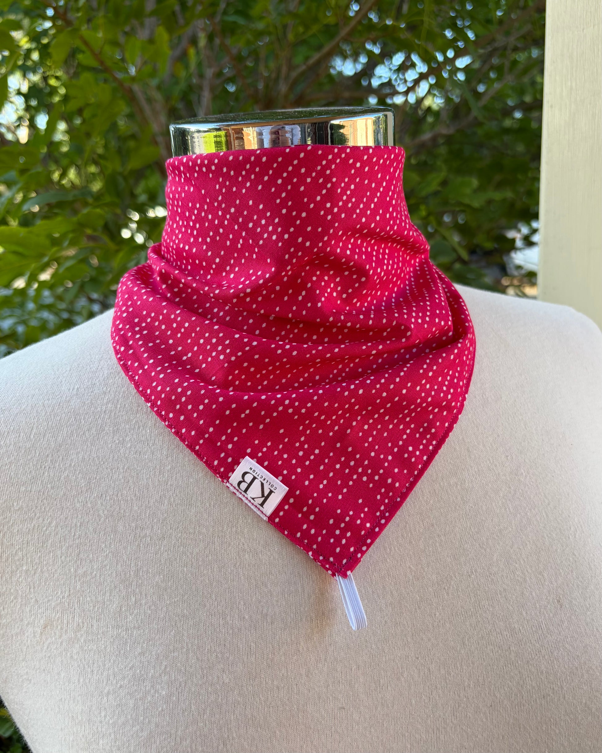 Cotton Neck Scarf - Magenta Spots