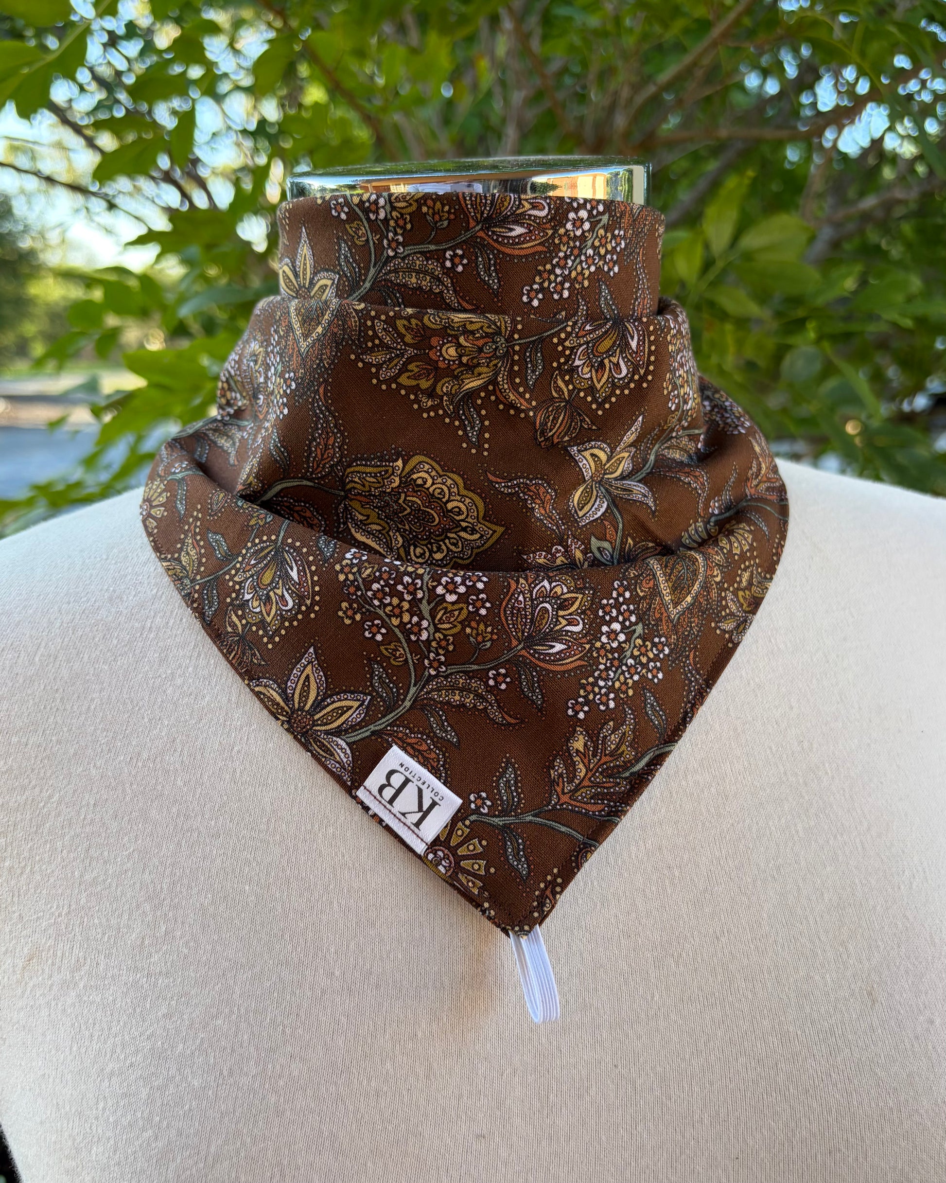 Cotton Neck Scarf - Chocolate Paisley