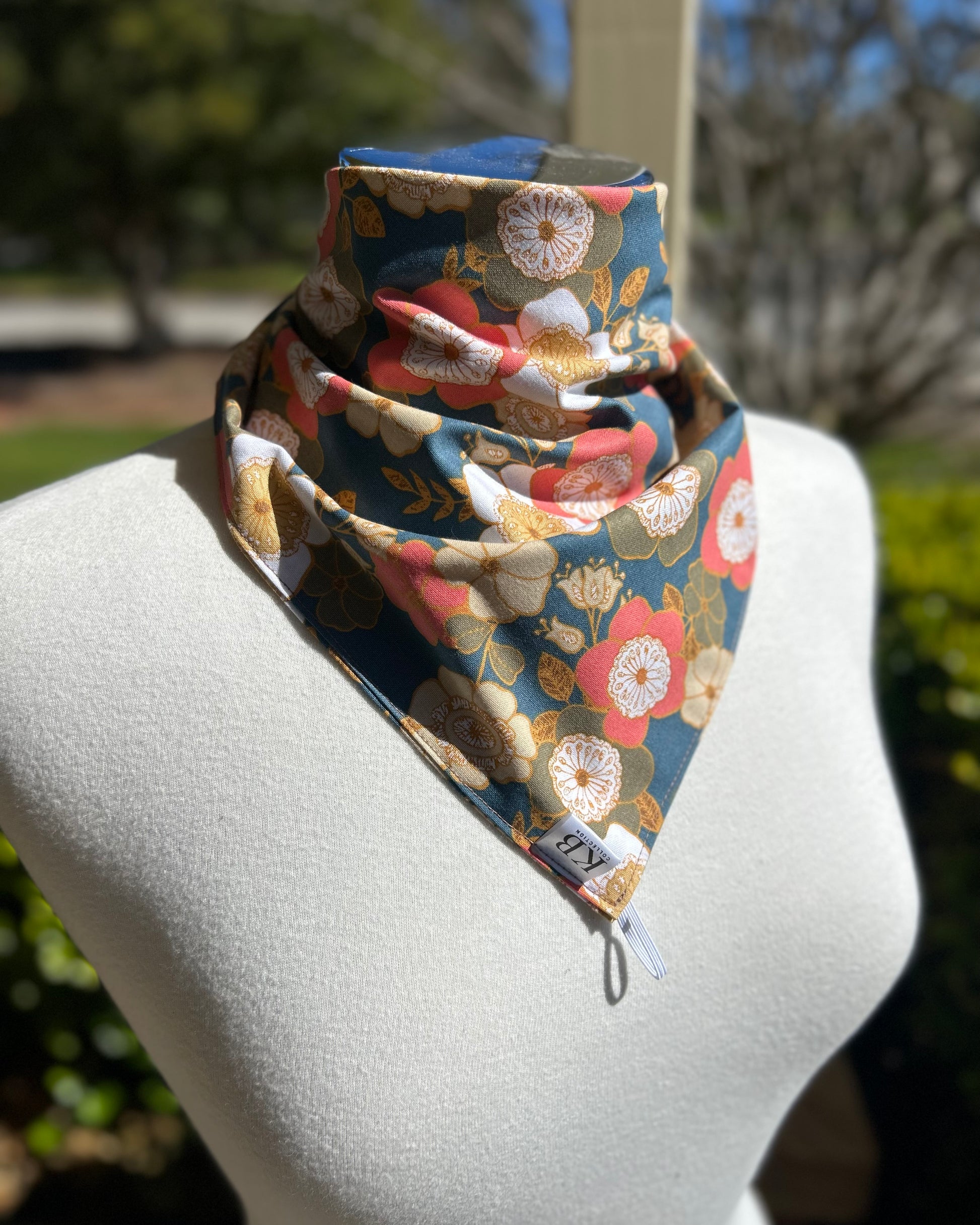 Cotton Neck Scarf - Retro Flowers