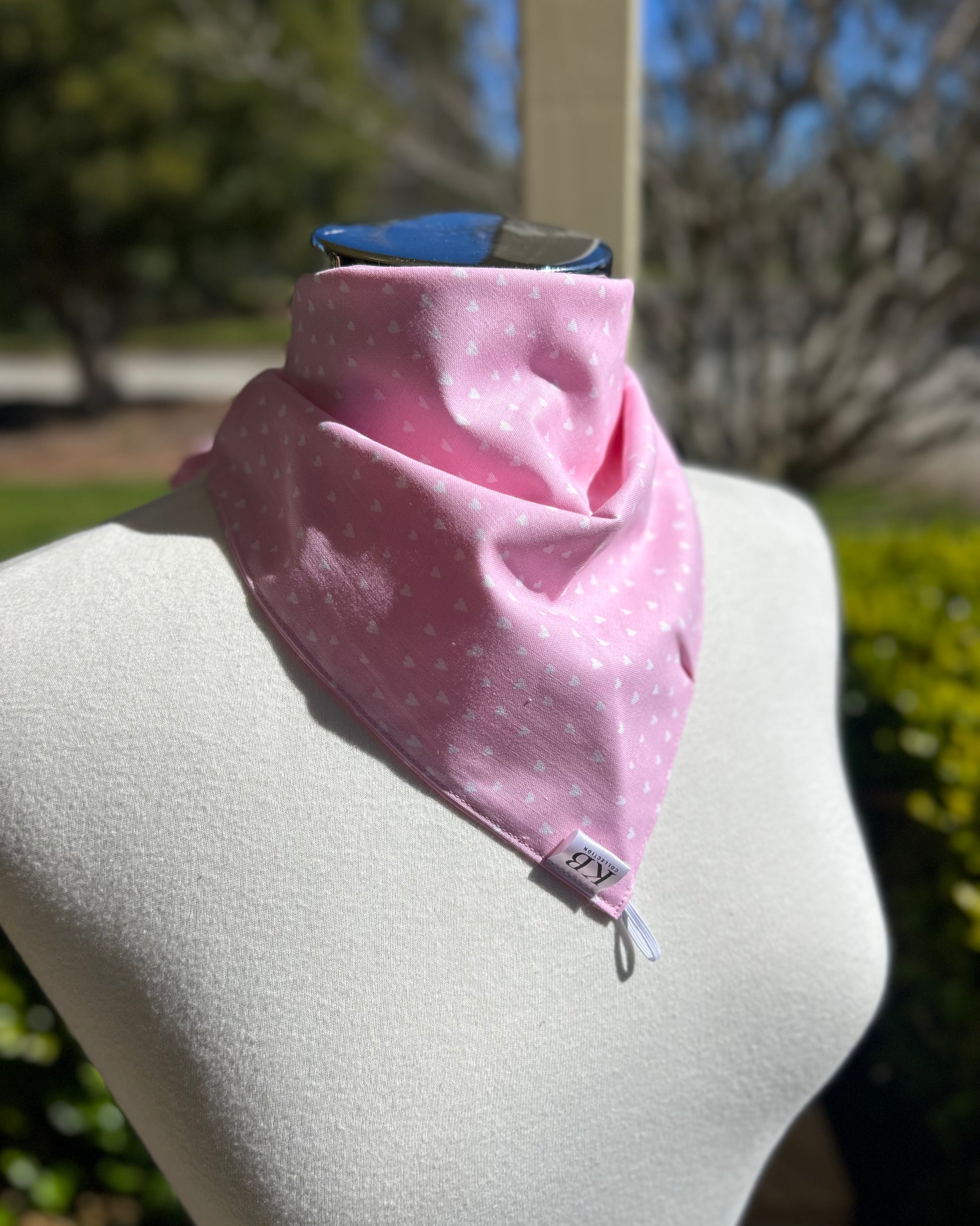 Cotton Neck Scarf - Pink Hearts