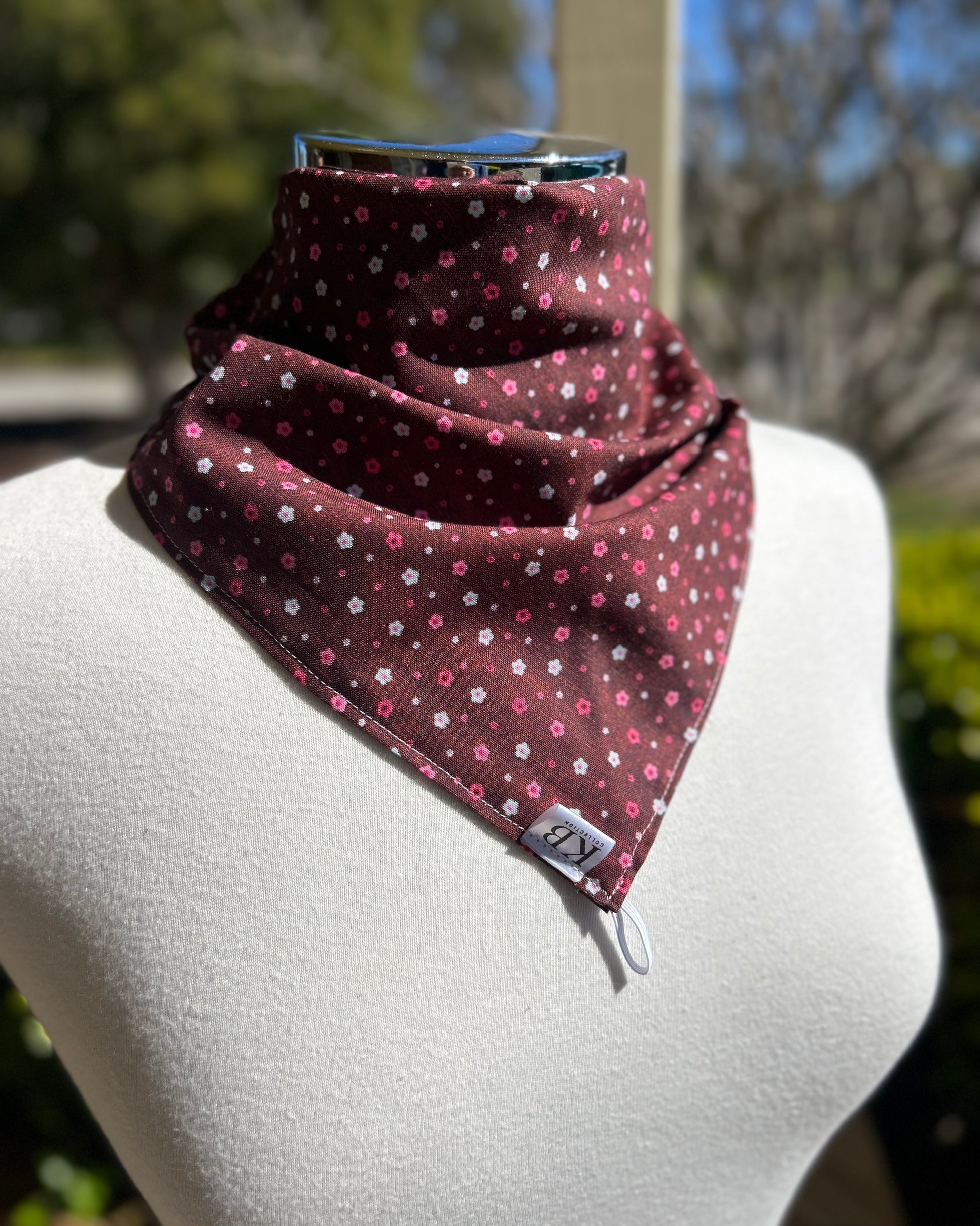 Cotton Neck Scarf - Maroon Floral