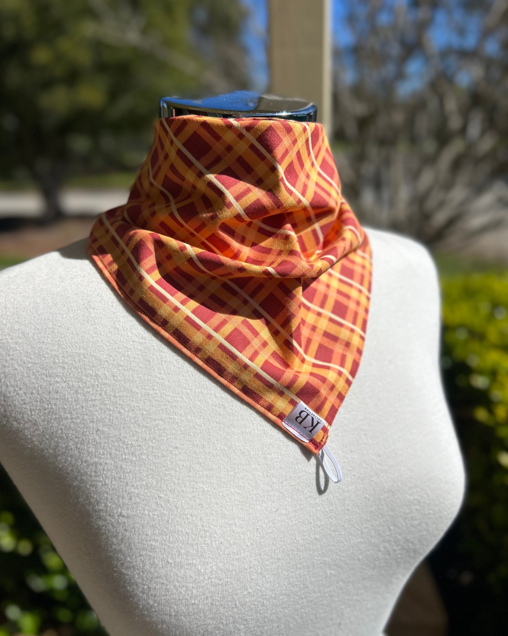 Cotton Neck Scarf - Orange Tartan