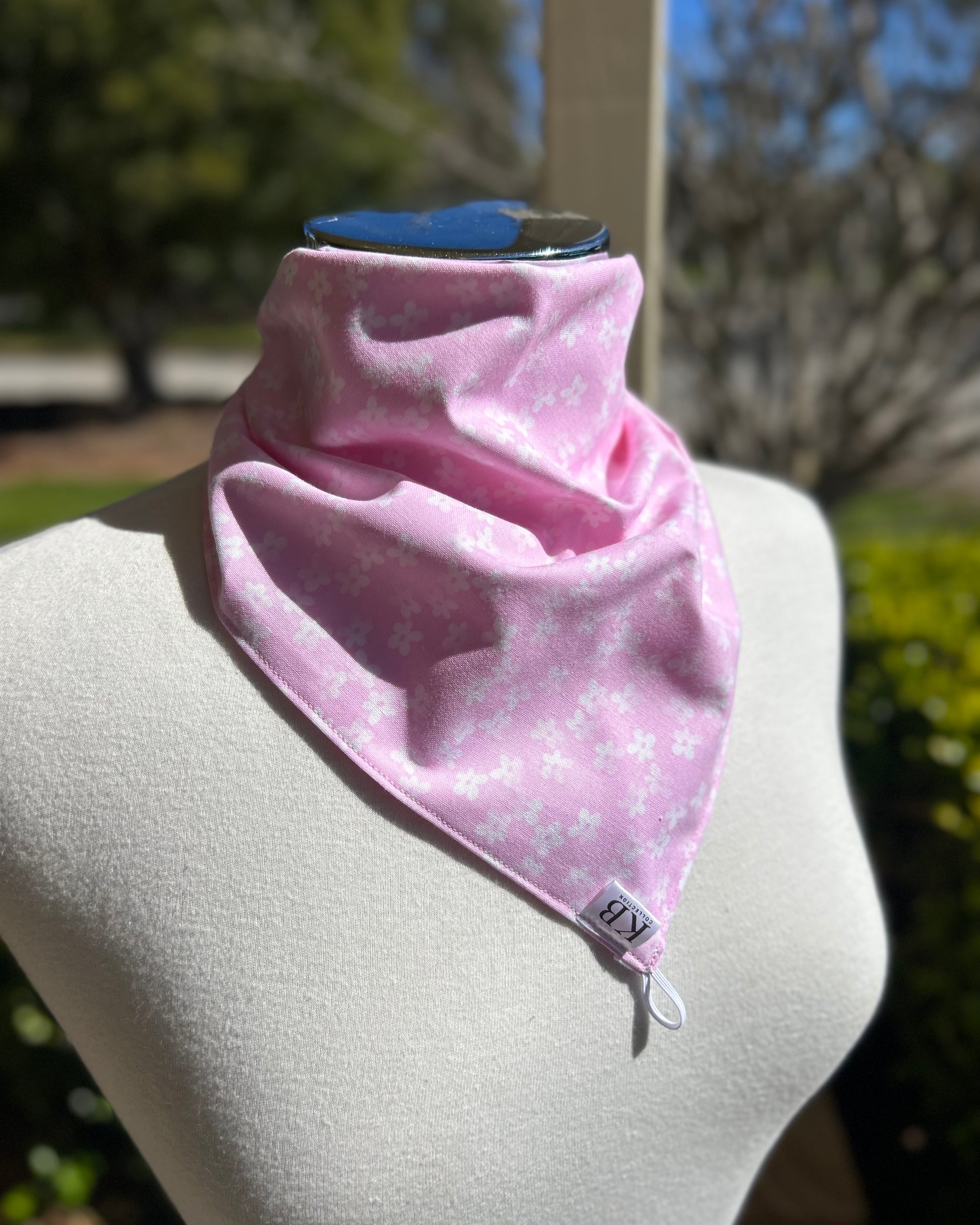 Cotton Neck Scarf - Pink Daisies