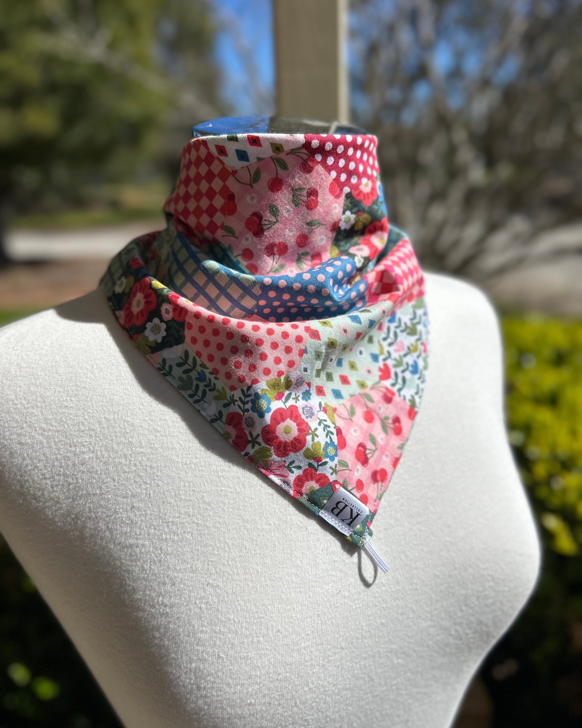 Cotton Neck Scarf - Floral Quilt