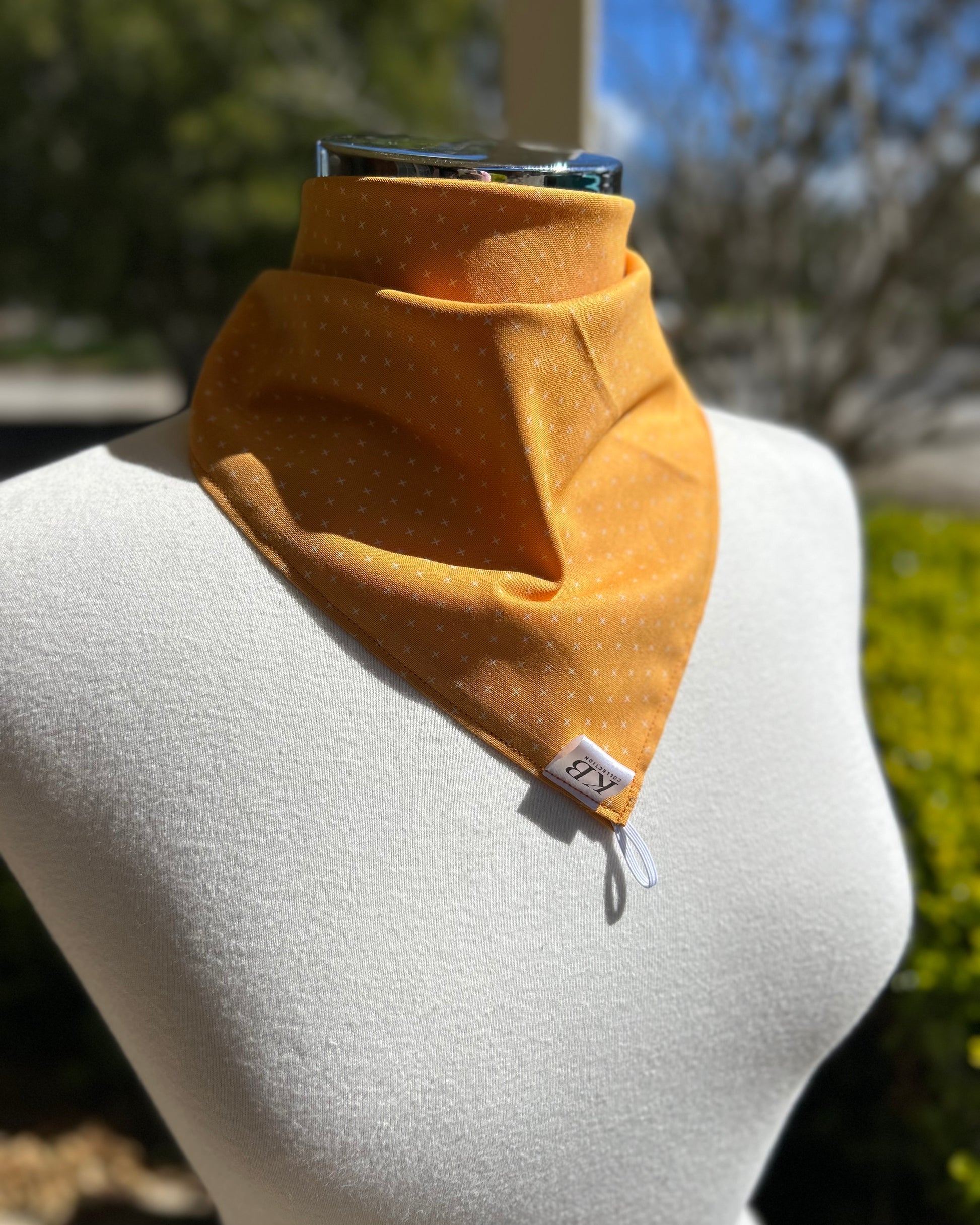 Cotton Neck Scarf - Orange Crosses