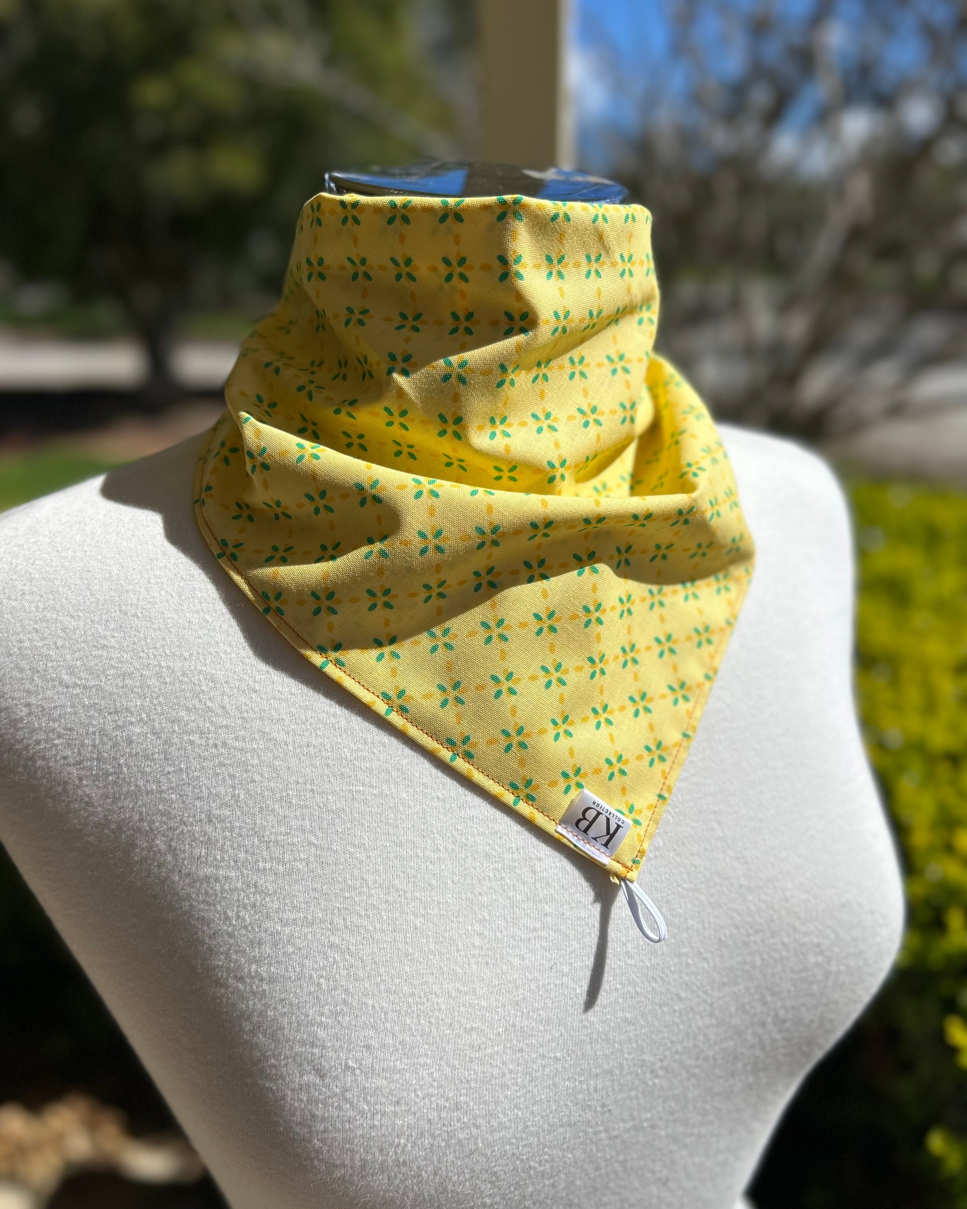 Cotton Neck Scarf - Yellow & Green