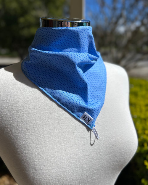 Cotton Neck Scarf - Blue Drops