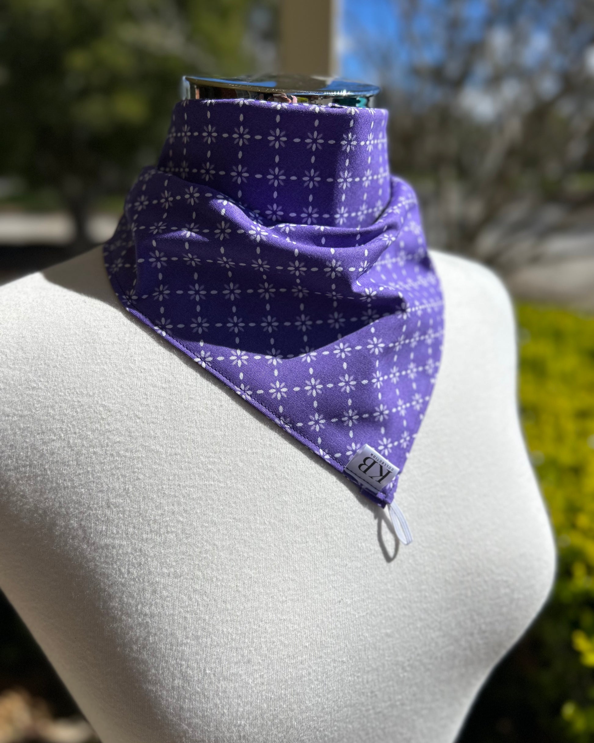 Cotton Neck Scarf - Purple Petals