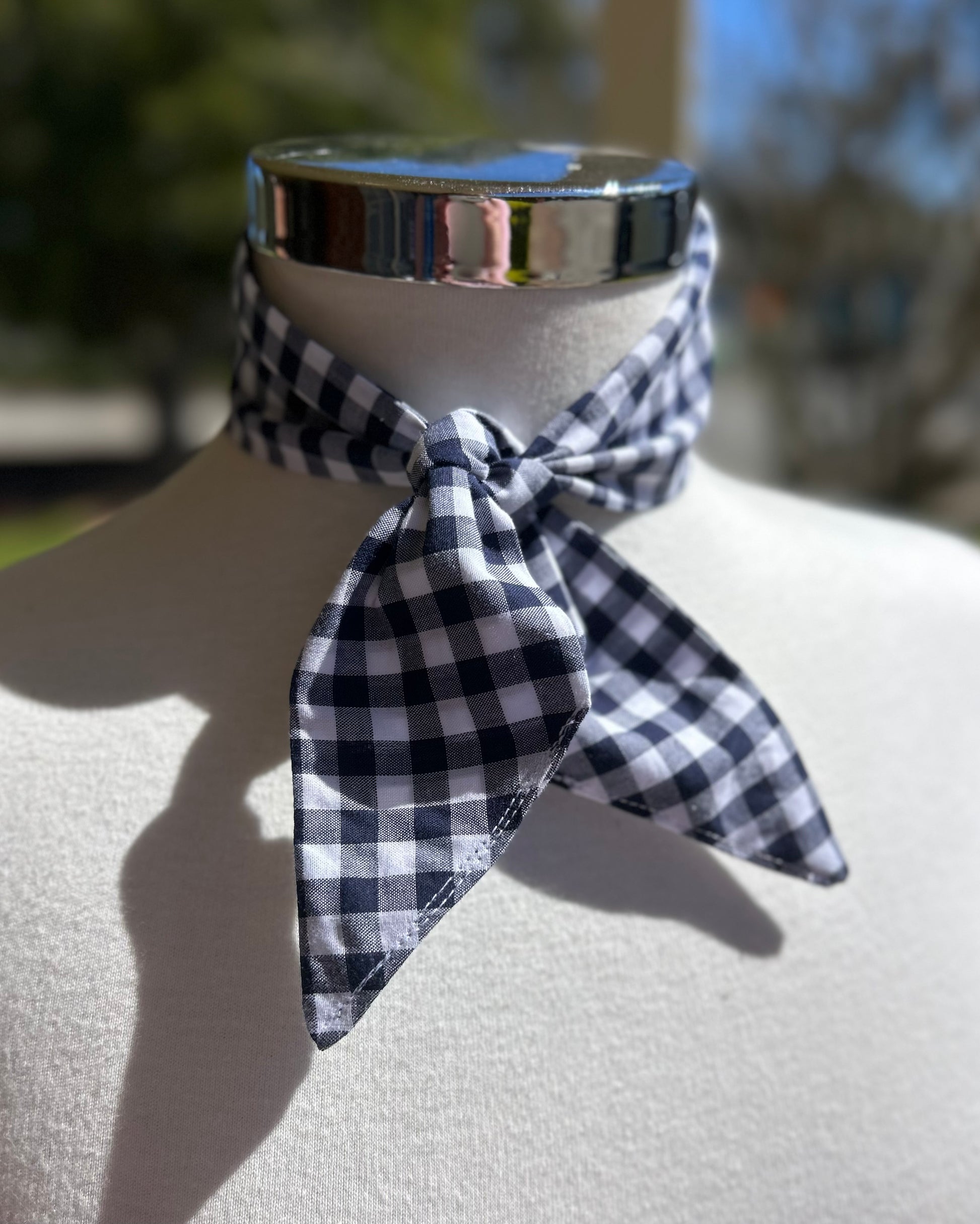 Cotton Neck Tie - Navy Gingham
