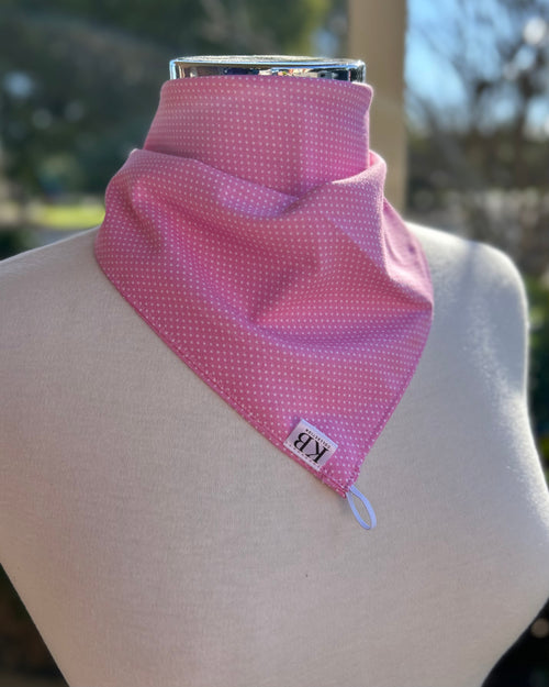 Cotton Neck Scarf - Baby Pink Dots