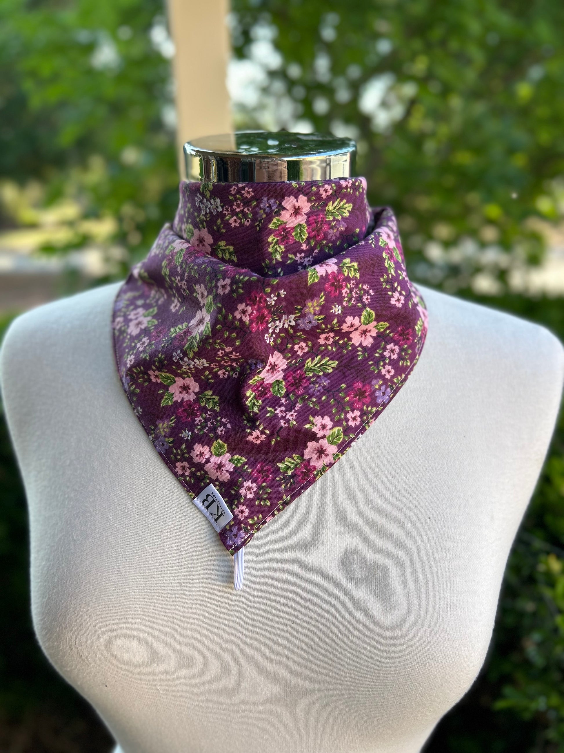 Cotton Neck Scarf - Maroon Floral