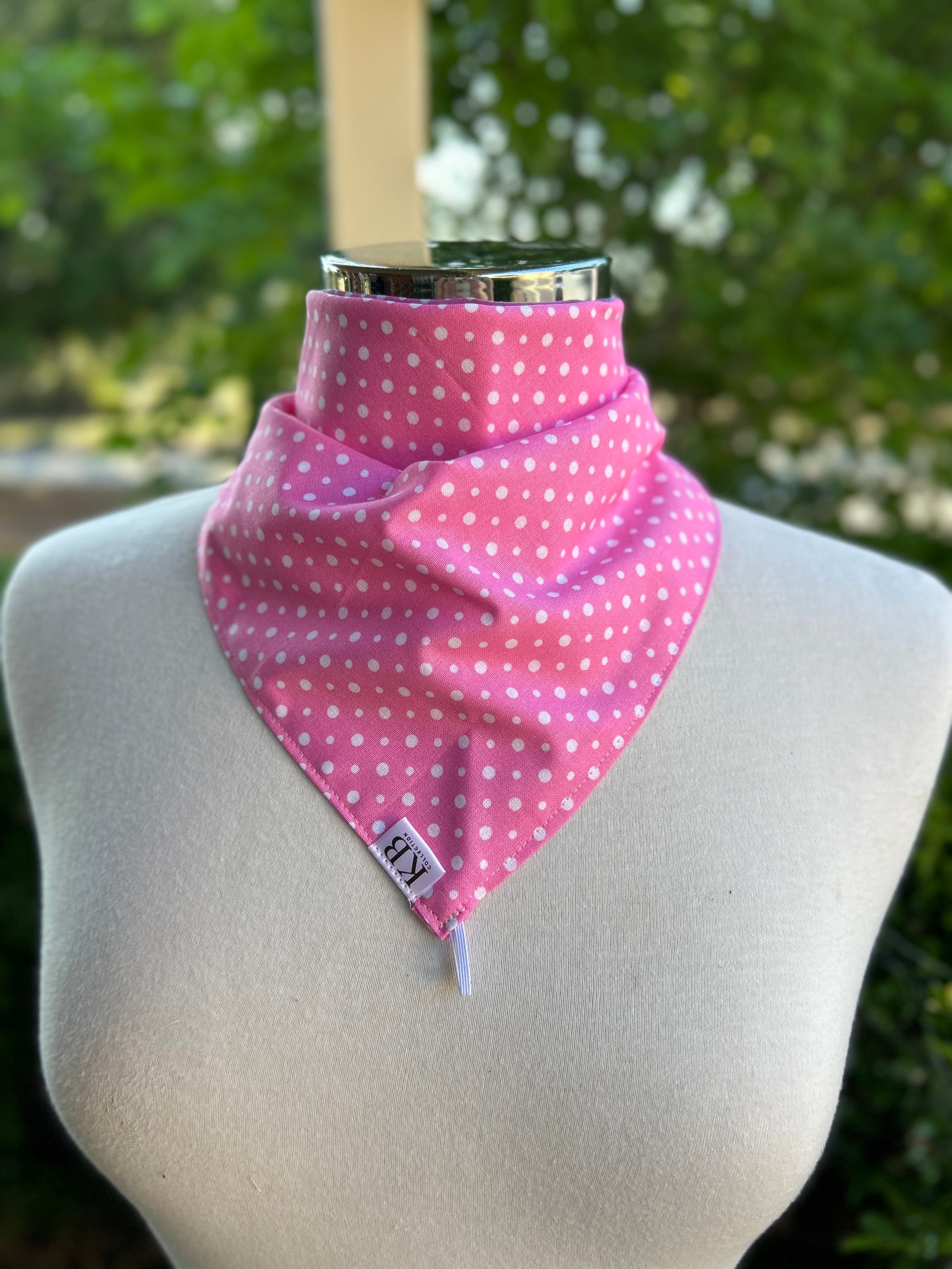 Cotton Neck Scarf - Pink Polkadot