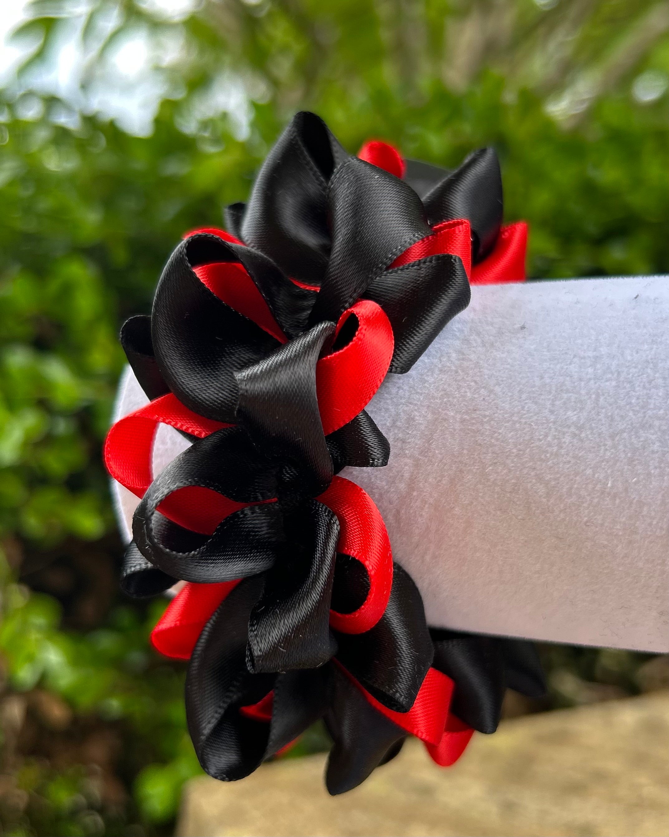 Ribbon Scrunchie - Red & Black