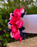 Ribbon Scrunchie - Navy, Light Pink & Pink