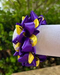 Ribbon Scrunchie - Purple & Yellow