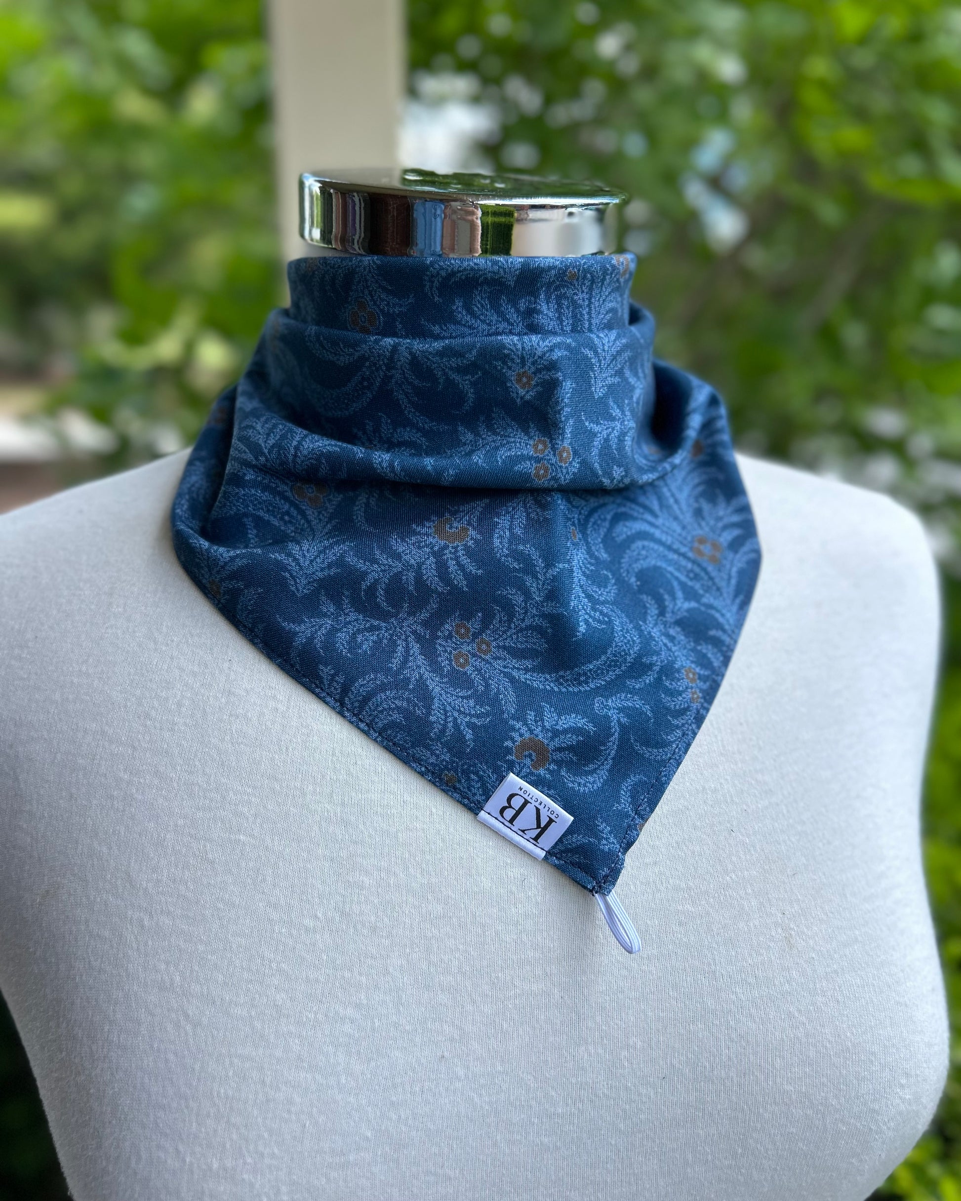 Cotton Neck Scarf - Navy Paisley