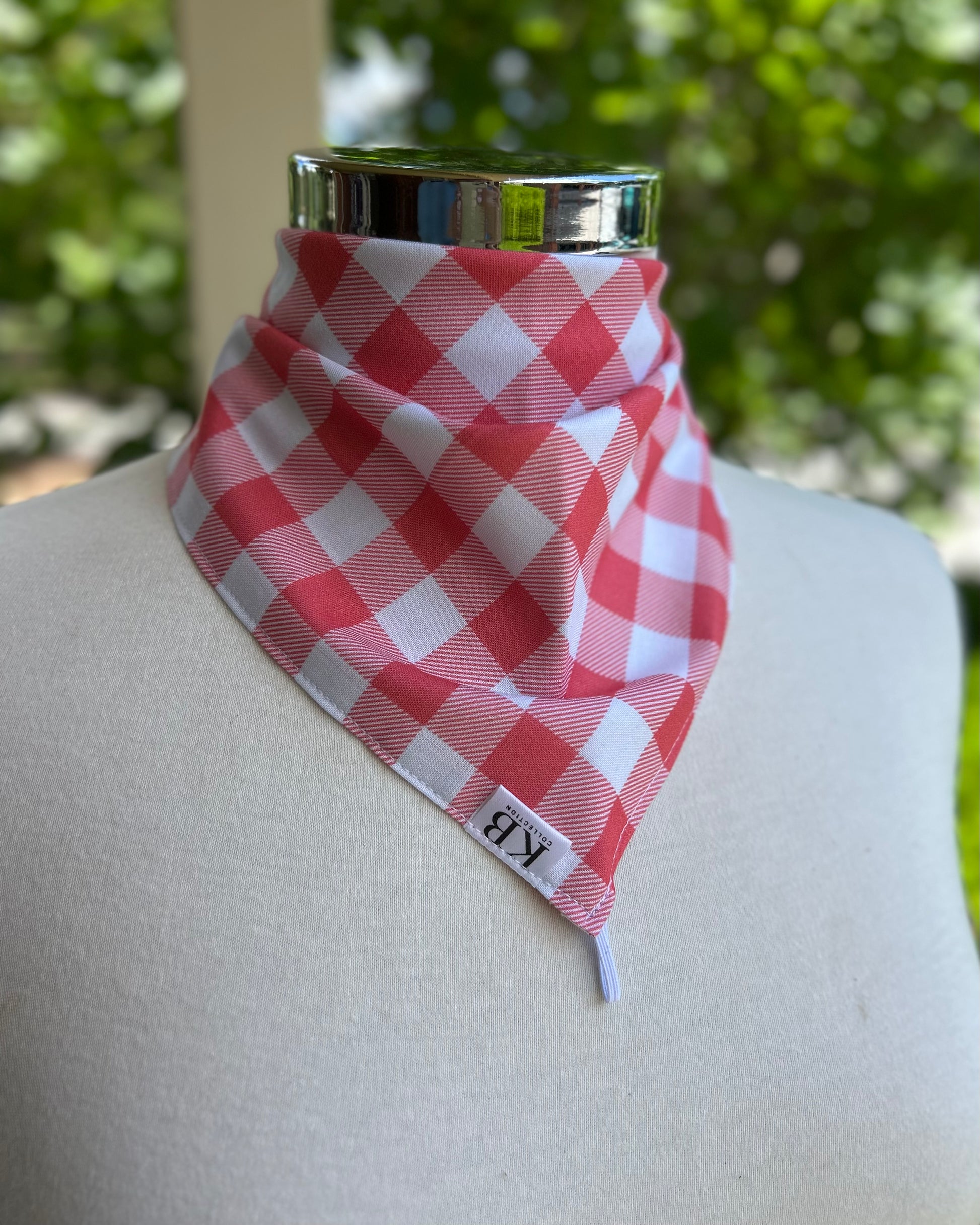 Cotton Neck Scarf - Peach Gingham