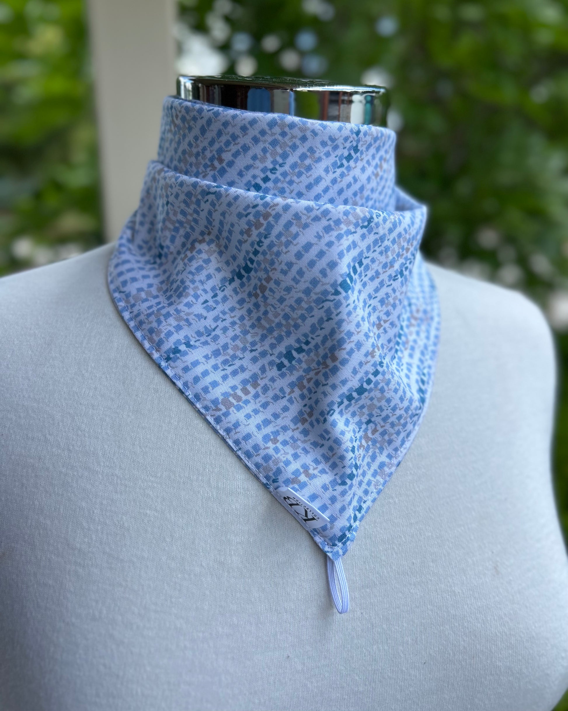 Cotton Neck Scarf - Blue Scales