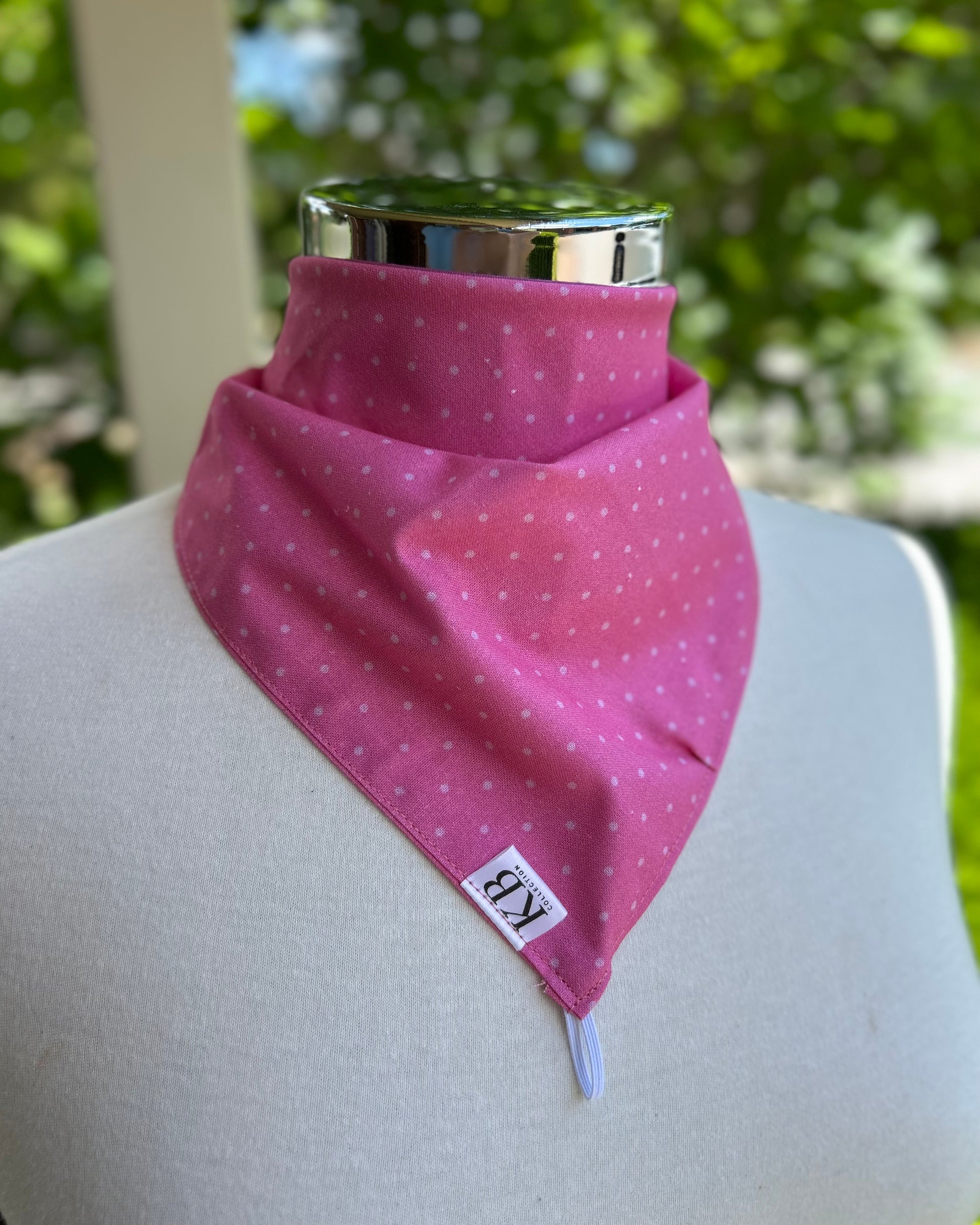 Cotton Neck Scarf - Pink Spots
