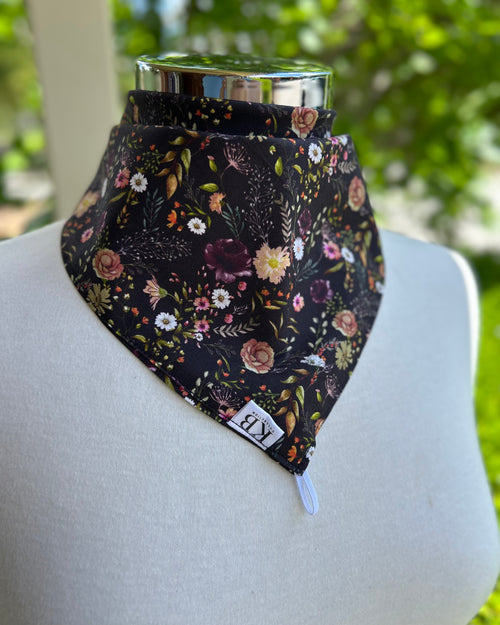Cotton Neck Scarf - Black Floral