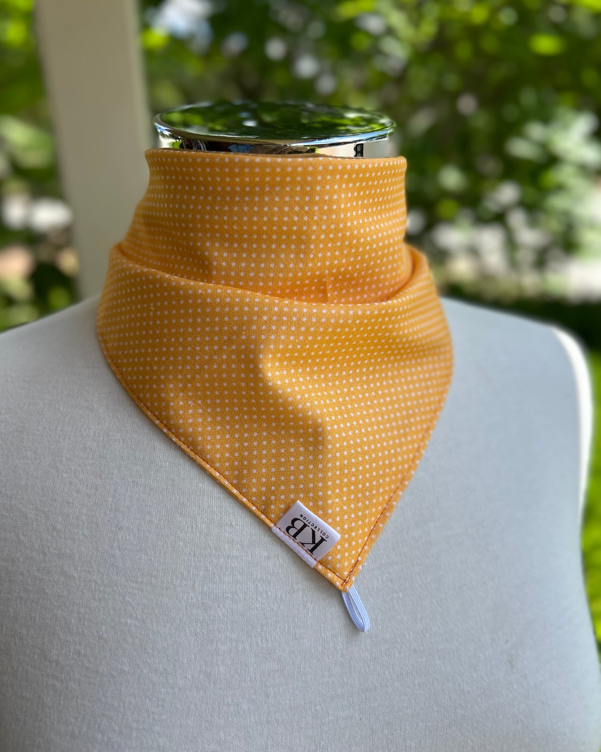 Cotton Neck Scarf - Orange Dots