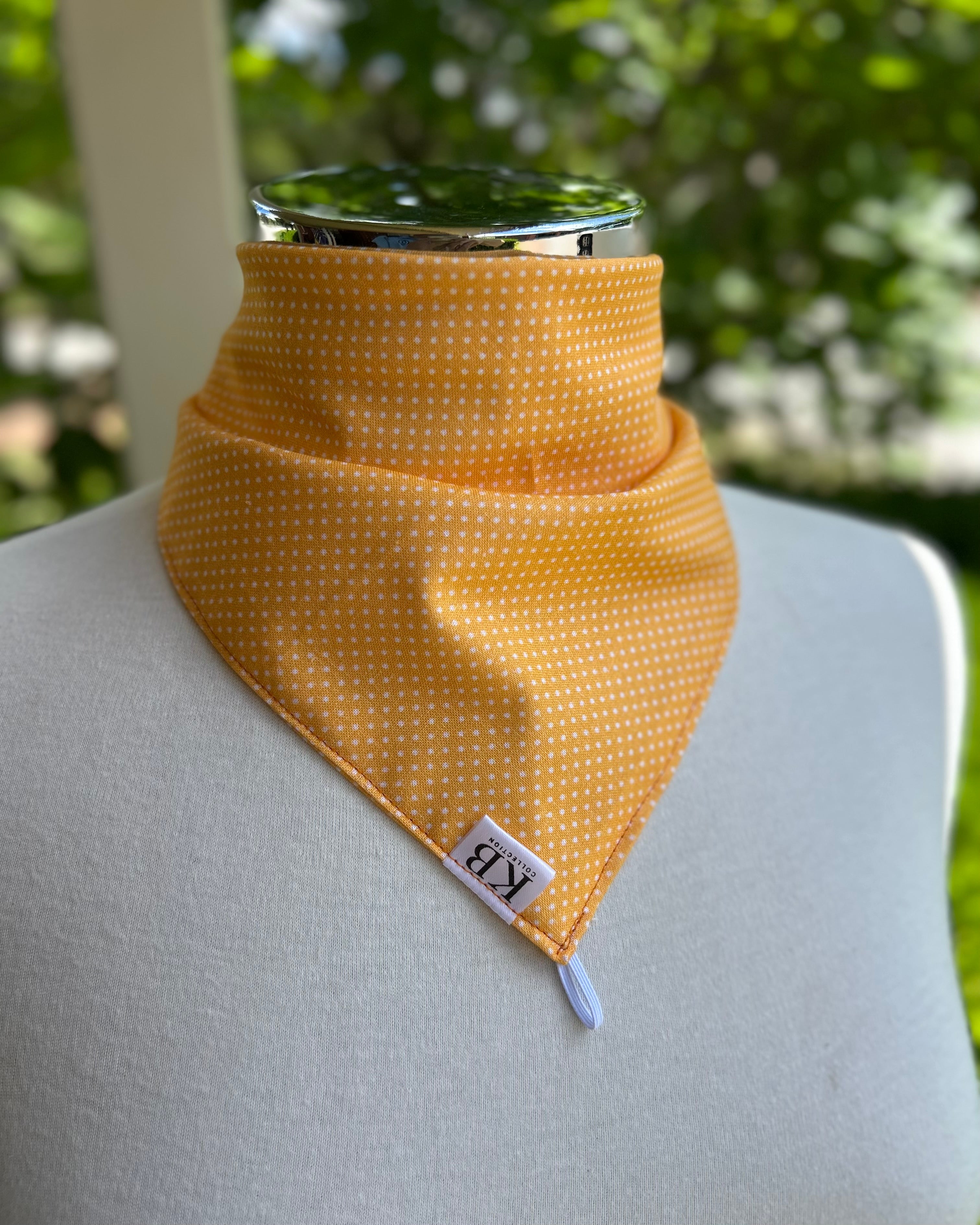 Cotton Neck Scarf - Orange Dots