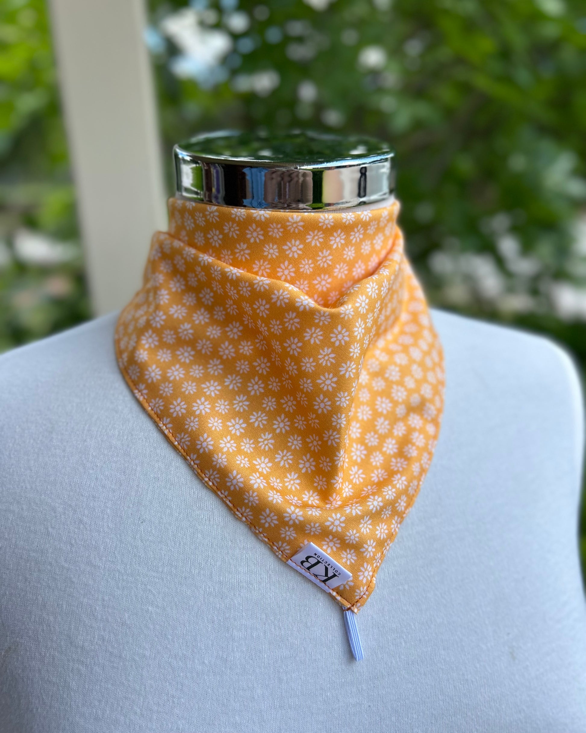 Cotton Neck Scarf - Orange Daisies