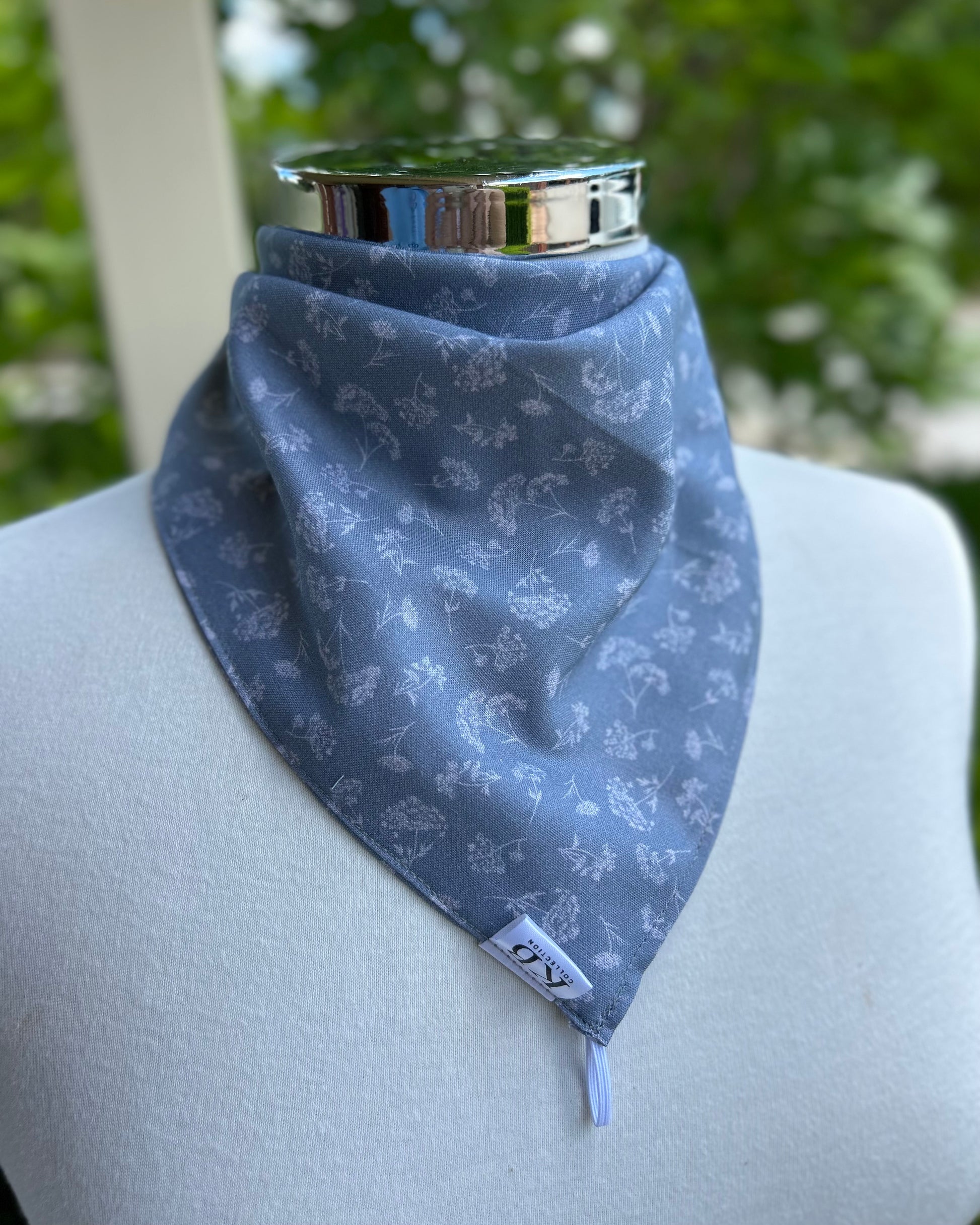 Cotton Neck Scarf - Dusty Blue/Grey