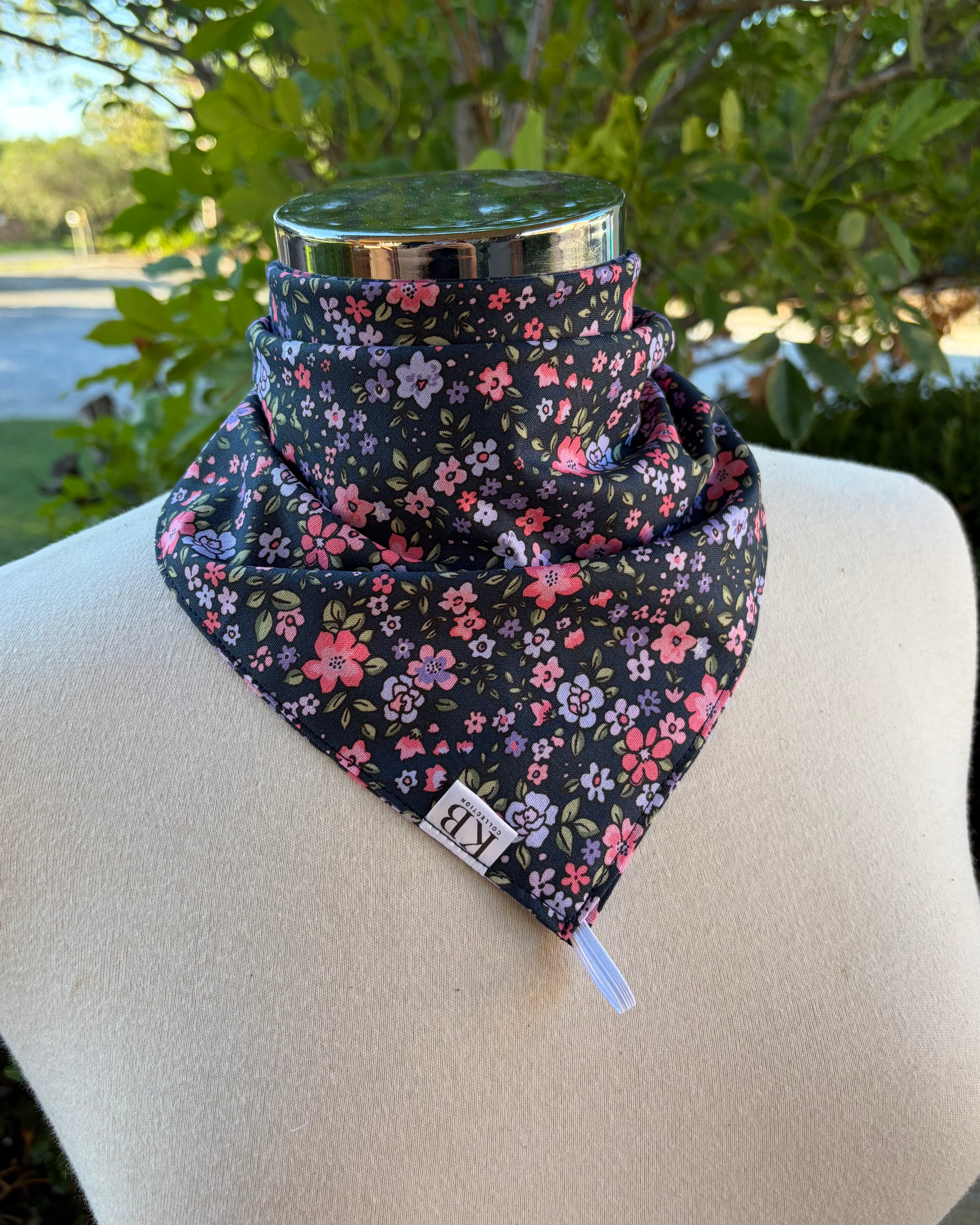 Cotton Neck Scarf - Navy n Pink