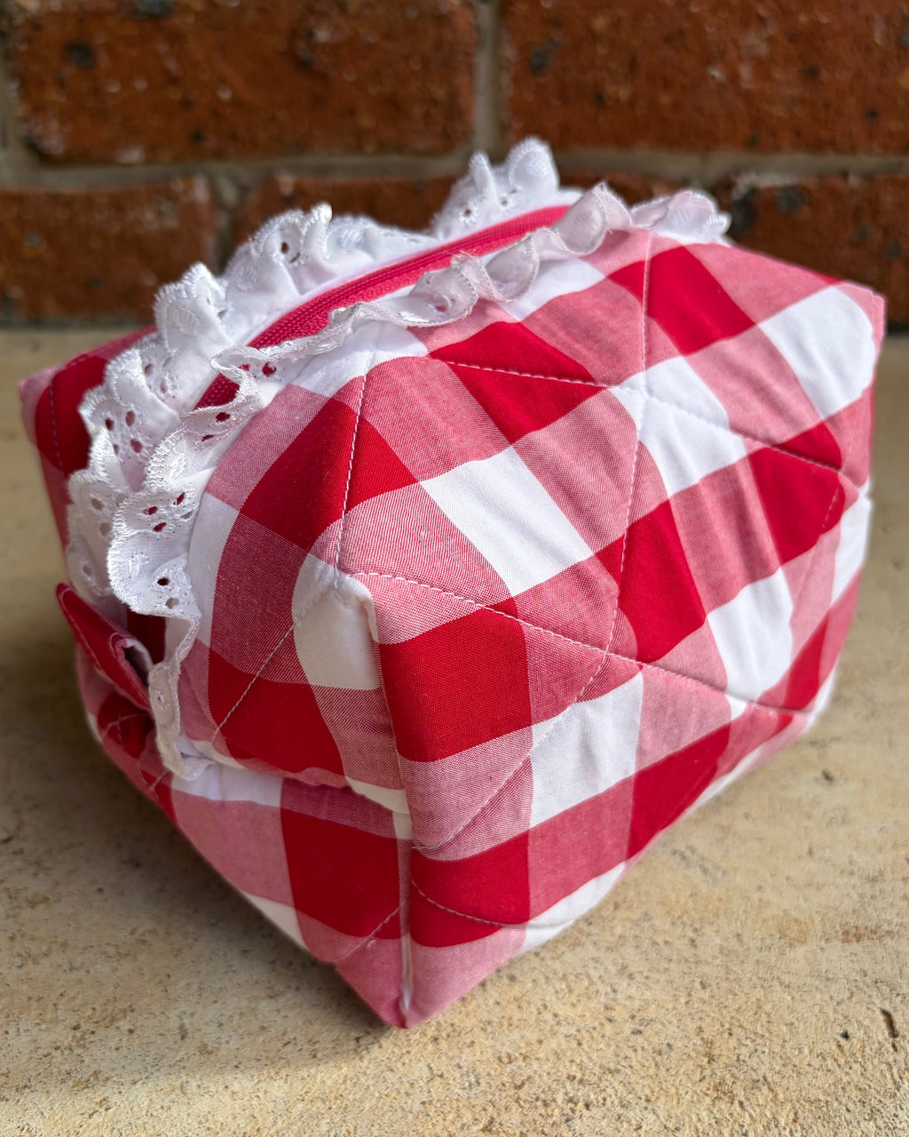 KB Cosmetic Bag - Red Gingham