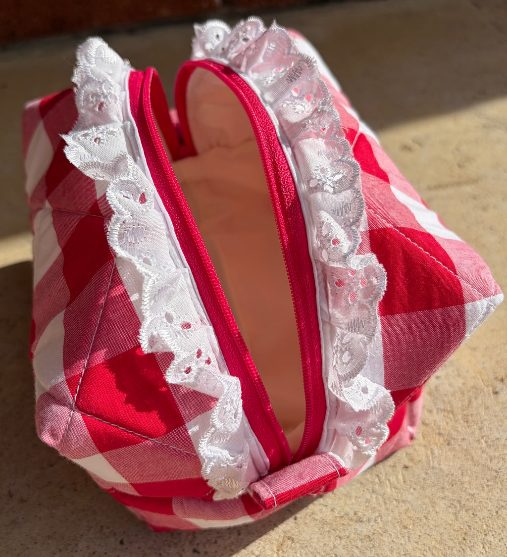 KB Cosmetic Bag - Red Gingham