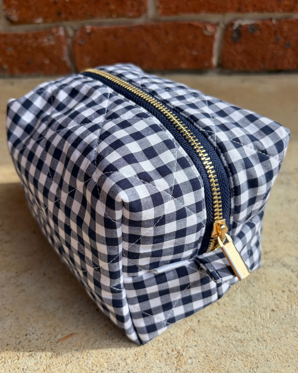 KB Cosmetic Bag - Navy Gingham