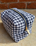 KB Cosmetic Bag - Navy Gingham
