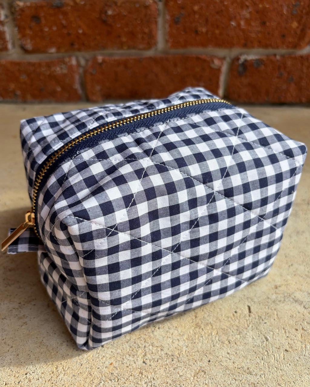 KB Cosmetic Bag - Navy Gingham