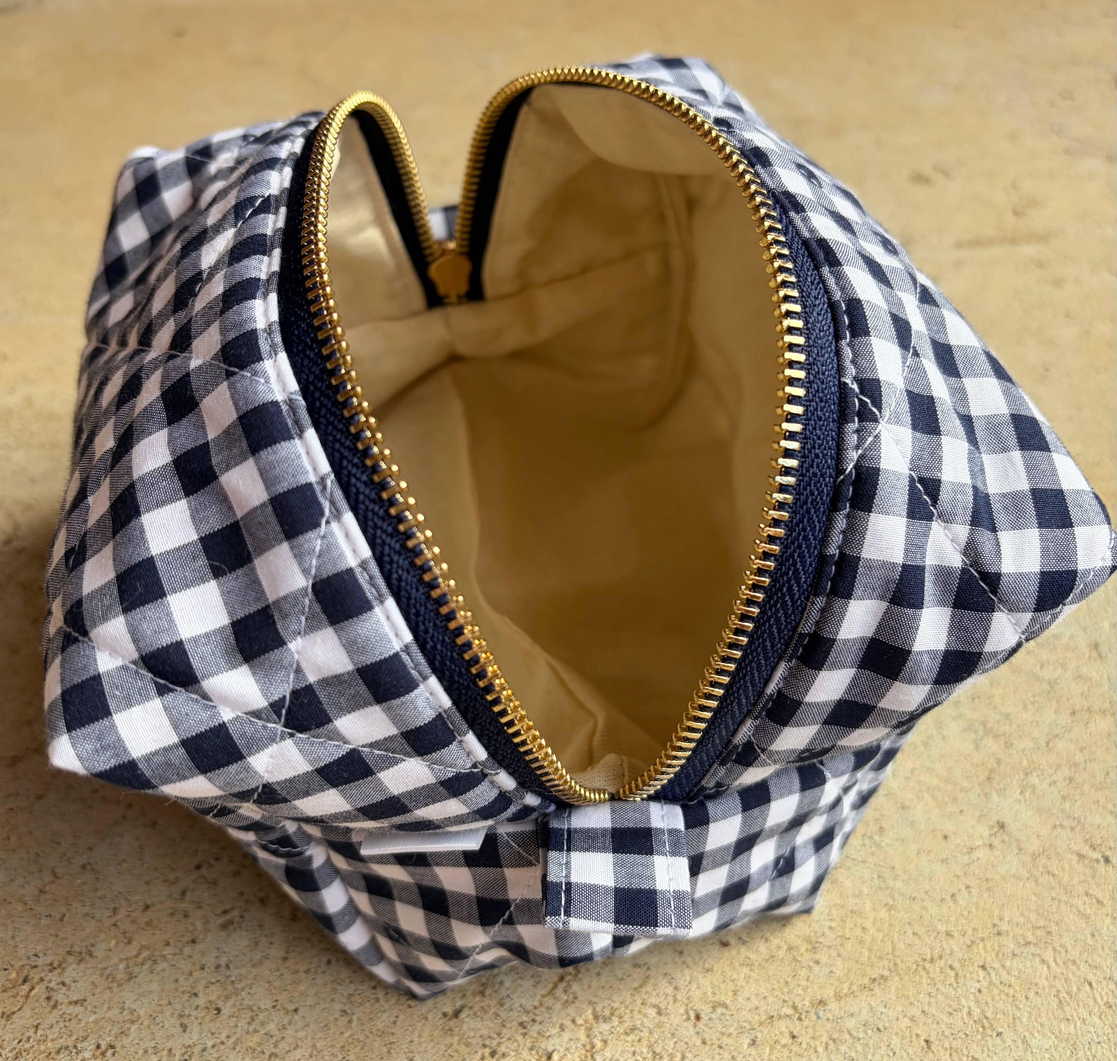 KB Cosmetic Bag - Navy Gingham