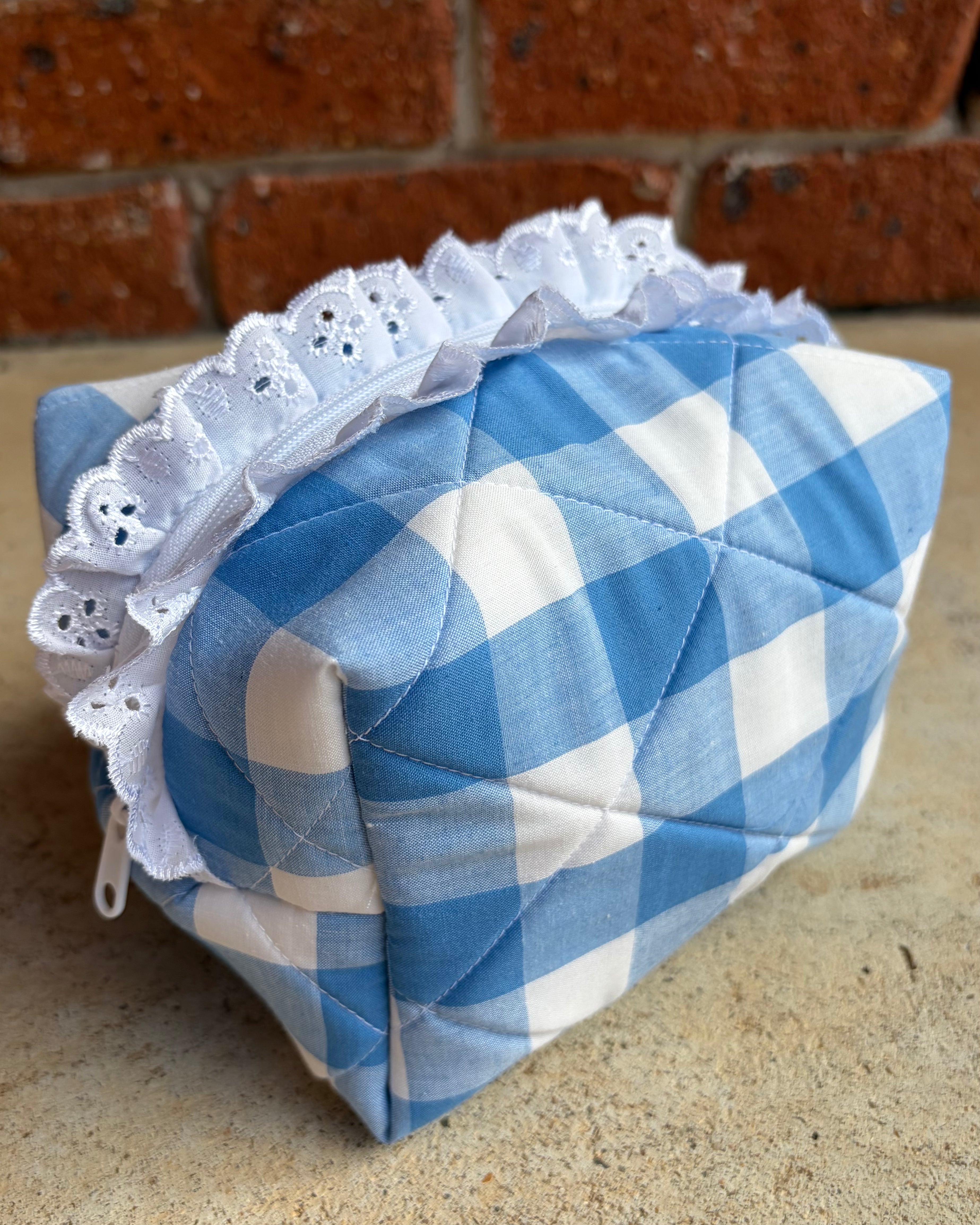 KB Cosmetic Bag - Blue Gingham