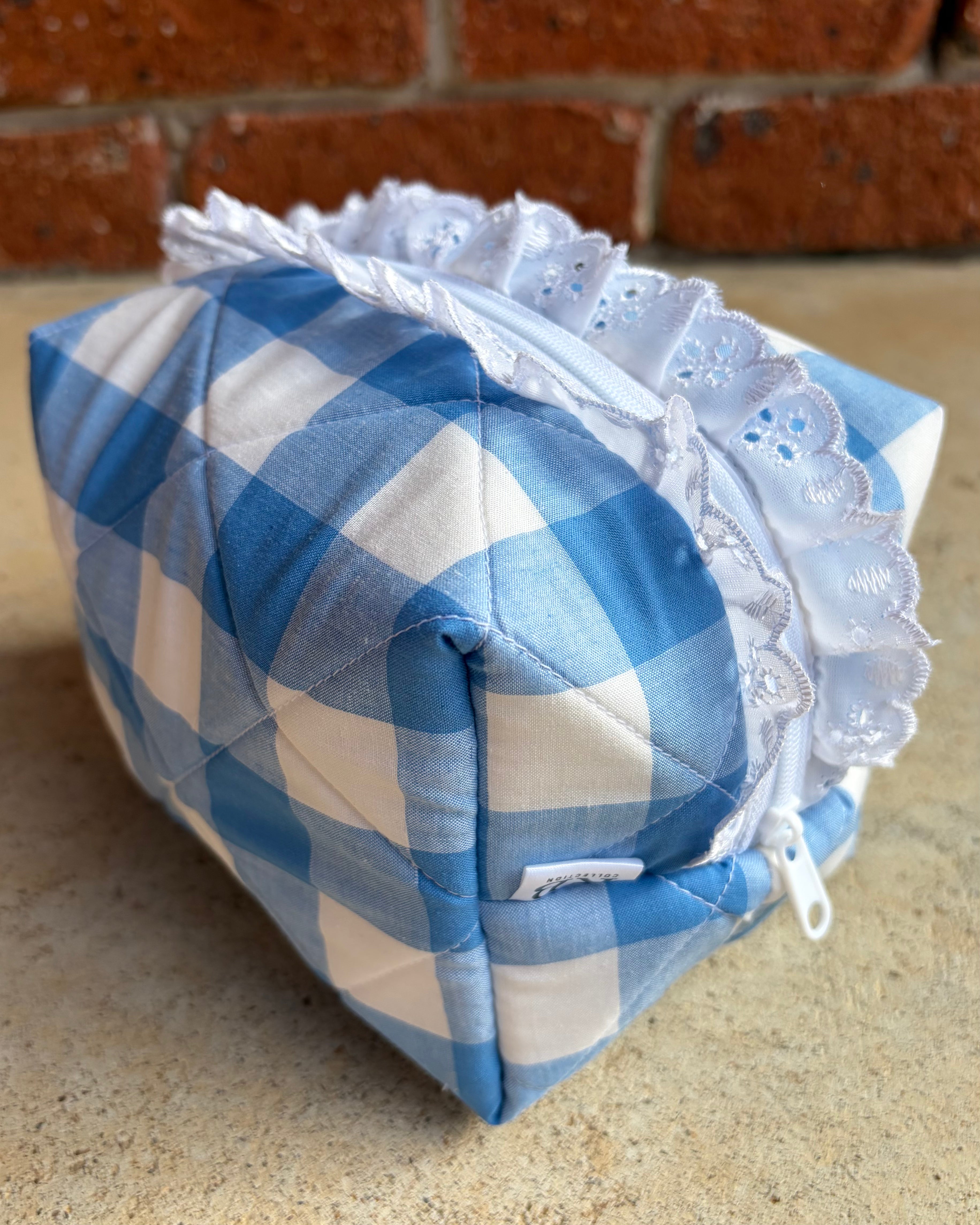 KB Cosmetic Bag - Blue Gingham