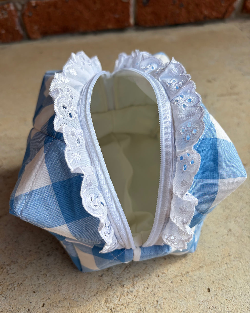 KB Cosmetic Bag - Blue Gingham