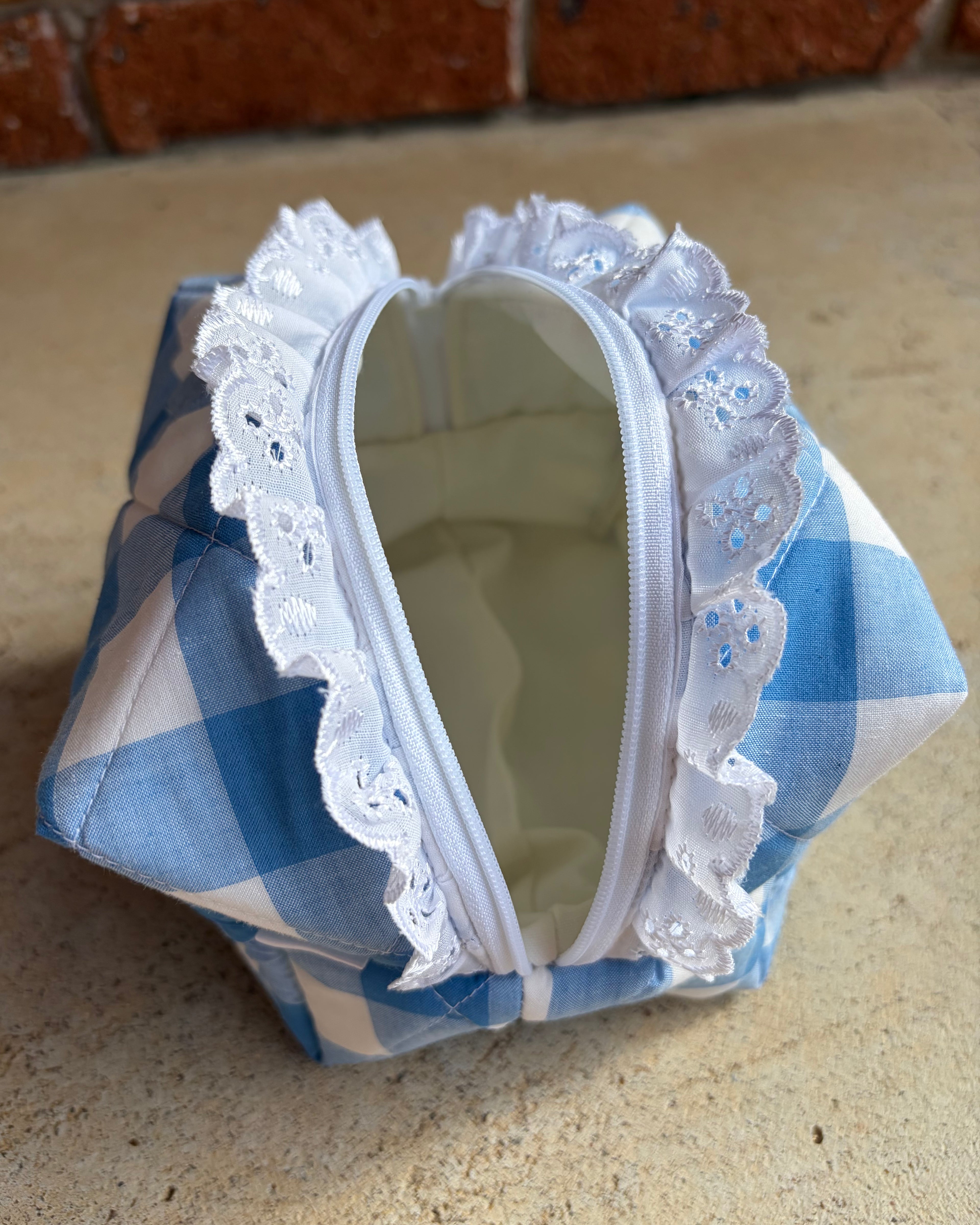 KB Cosmetic Bag - Blue Gingham