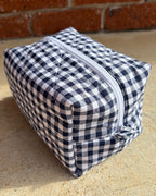 KB Cosmetic Bag - Navy Gingham