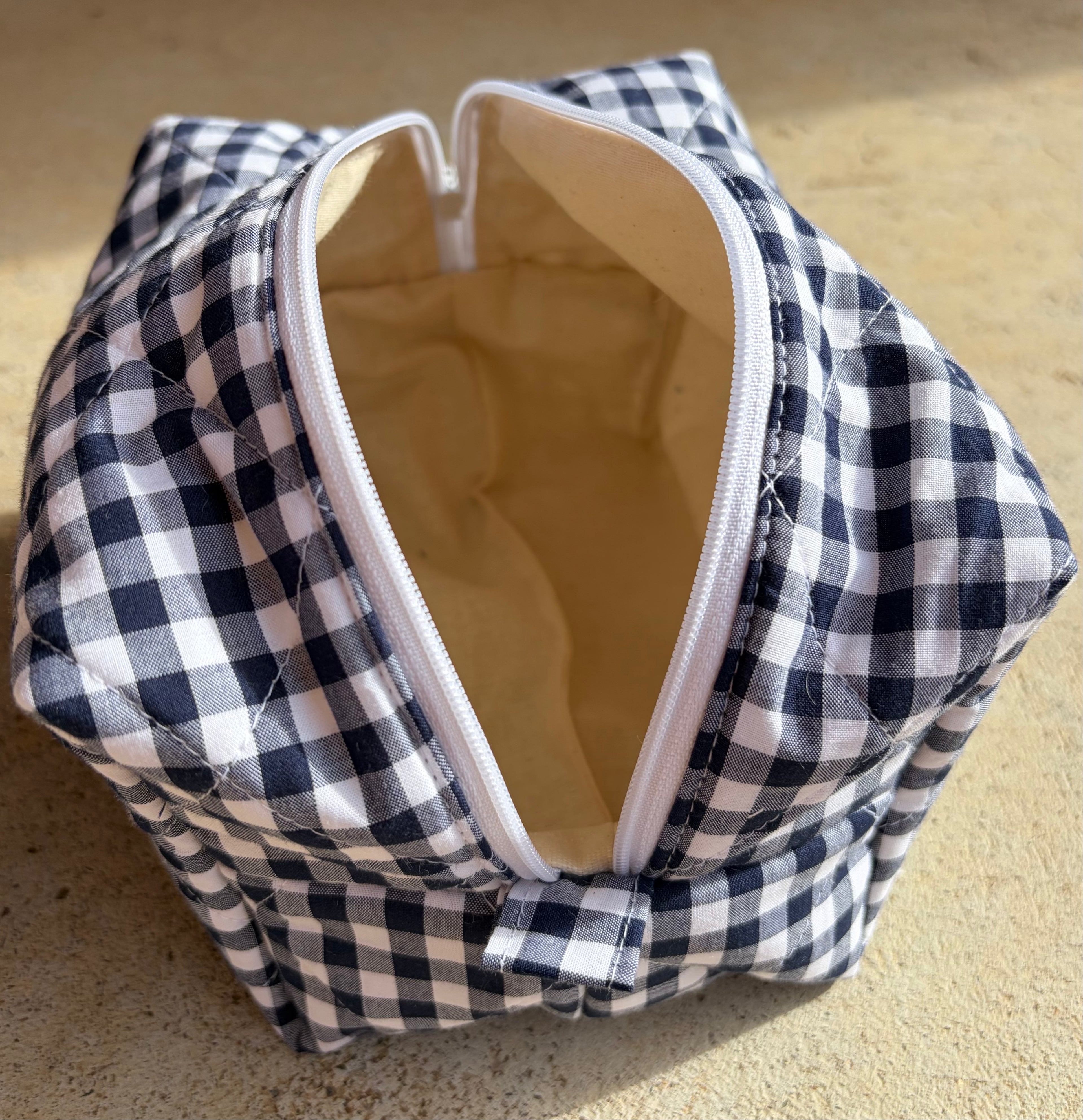 KB Cosmetic Bag - Navy Gingham