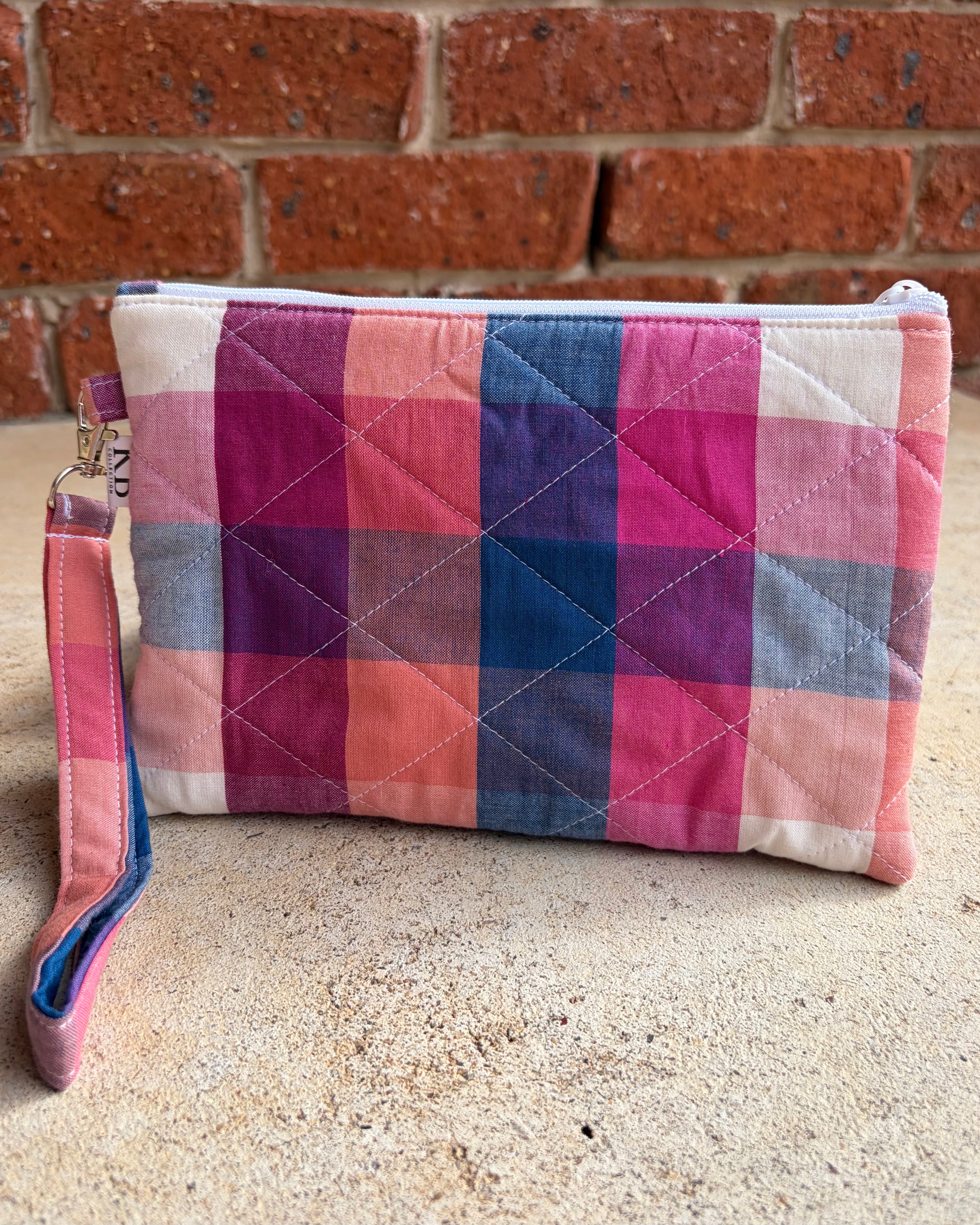 KB Quilted Purse - Pink & Blue Gingham