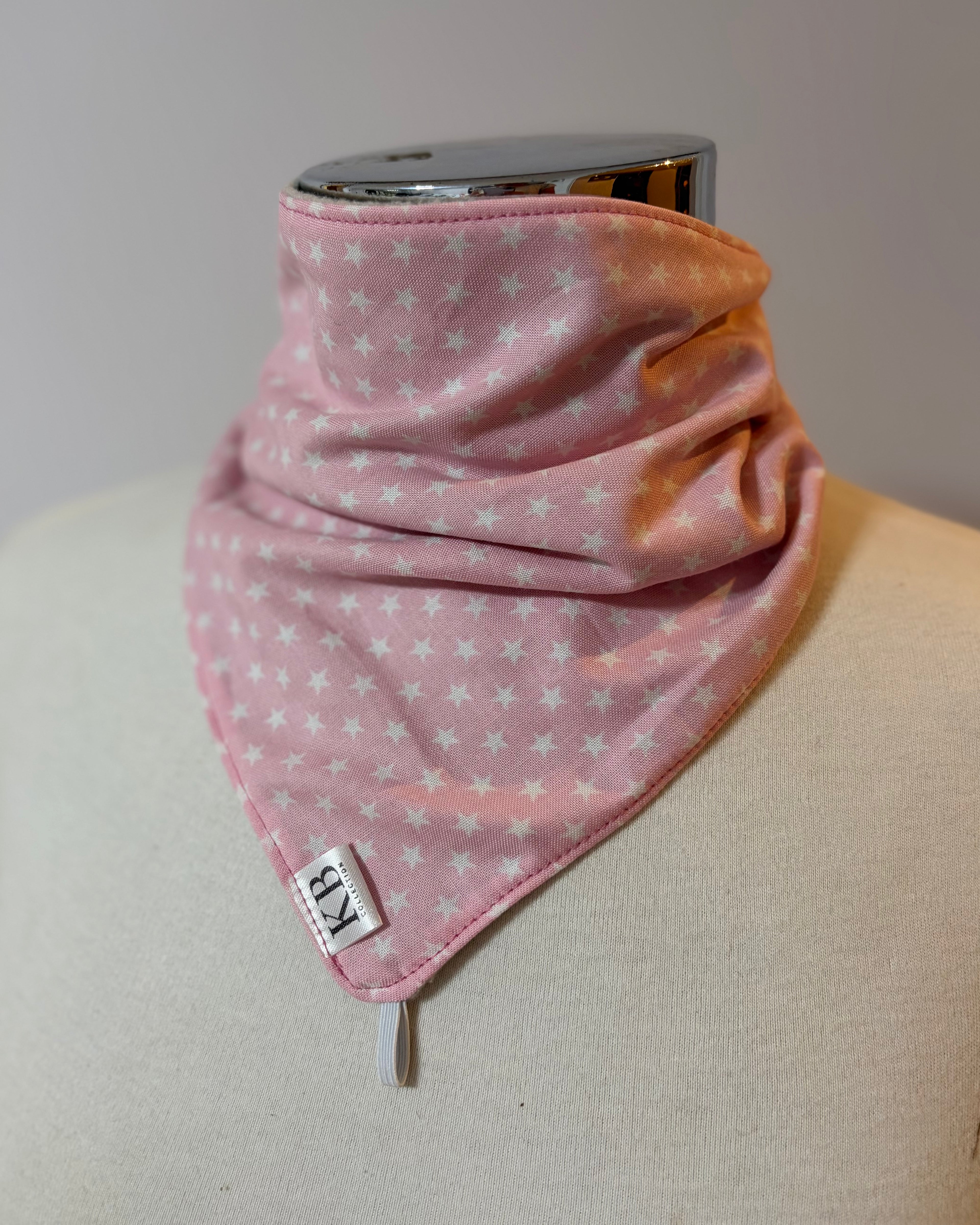 Cotton/Fleece Neck Scarf - Pink Stars