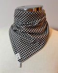 Cotton/Fleece Neck Scarf - Black Gingham