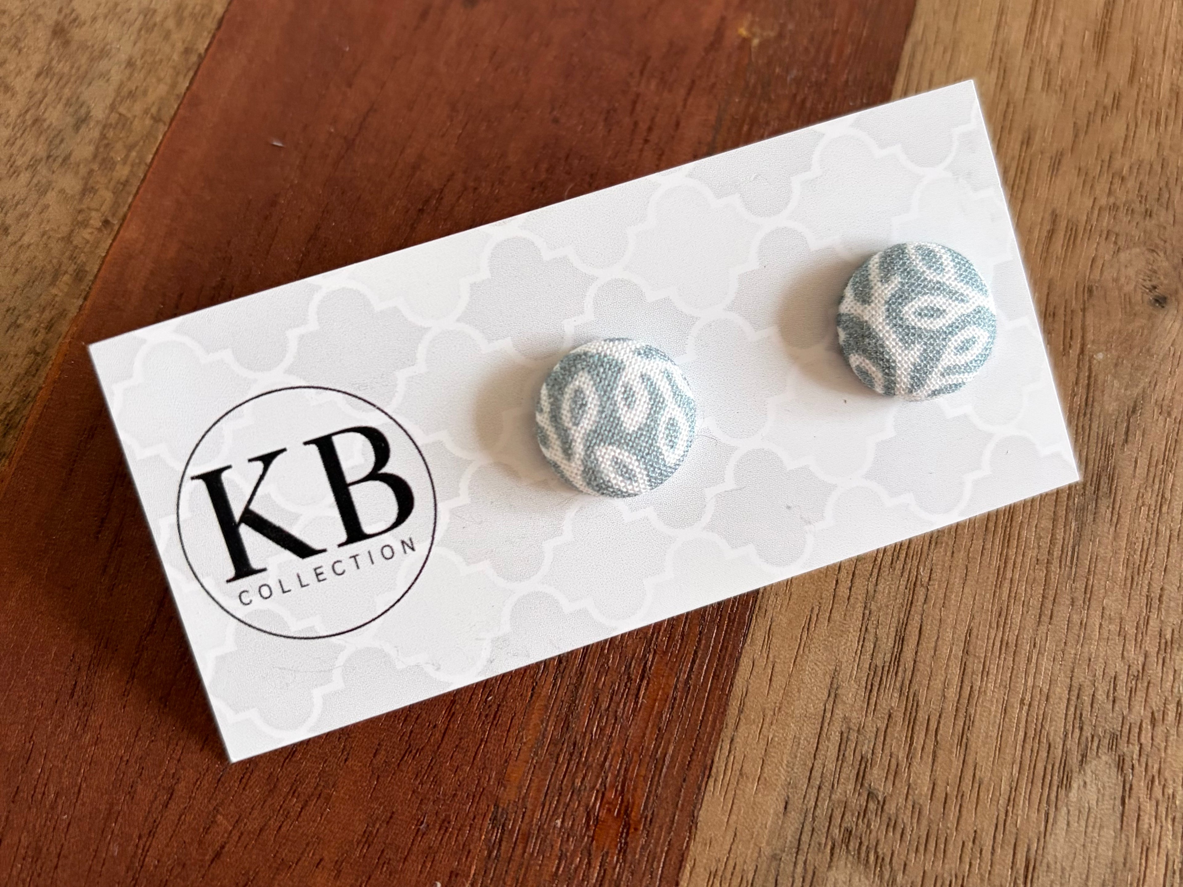 Fabric Button Earrings - Petals